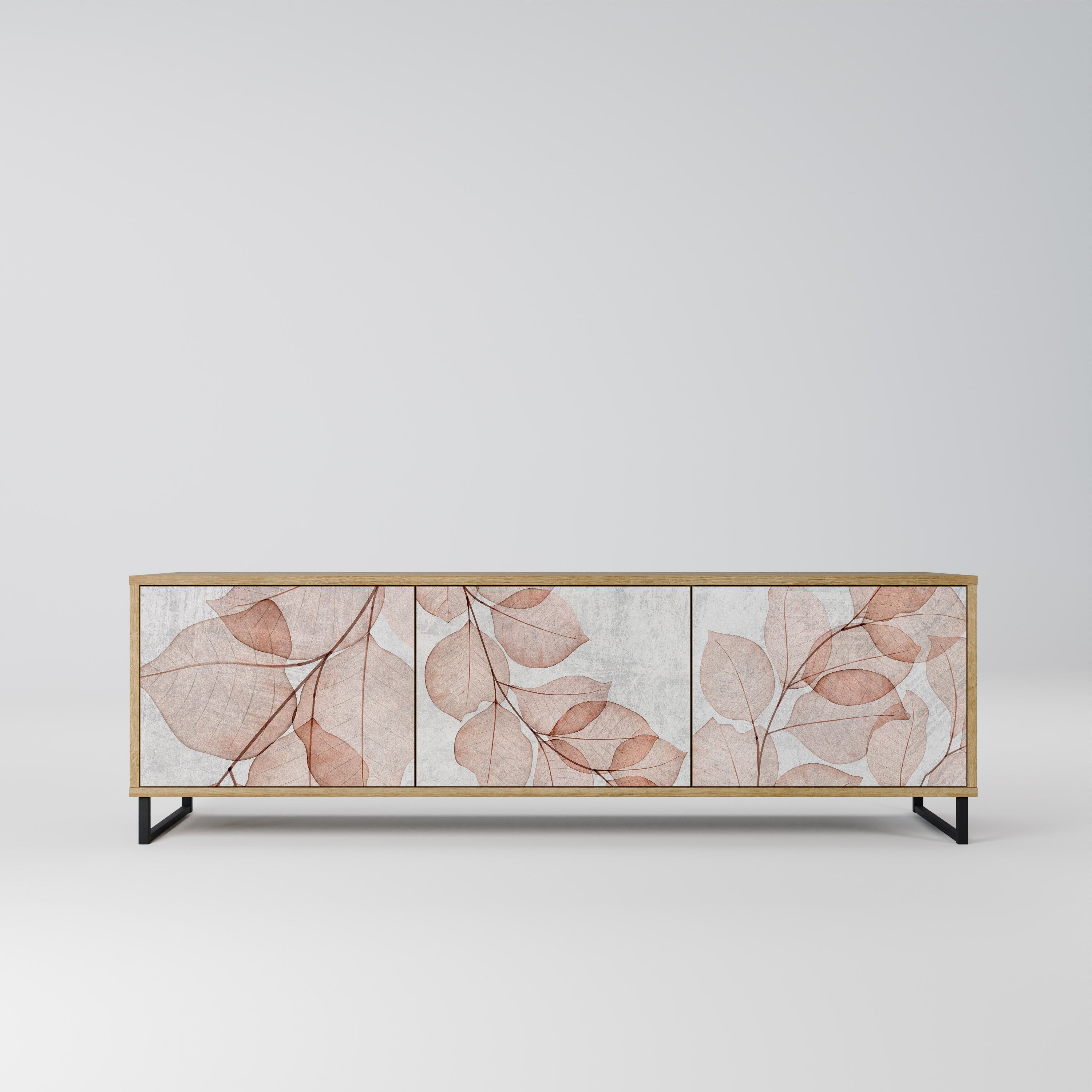 Meuble TV 3 portes AUTUMN FRAGILITY effet chêne