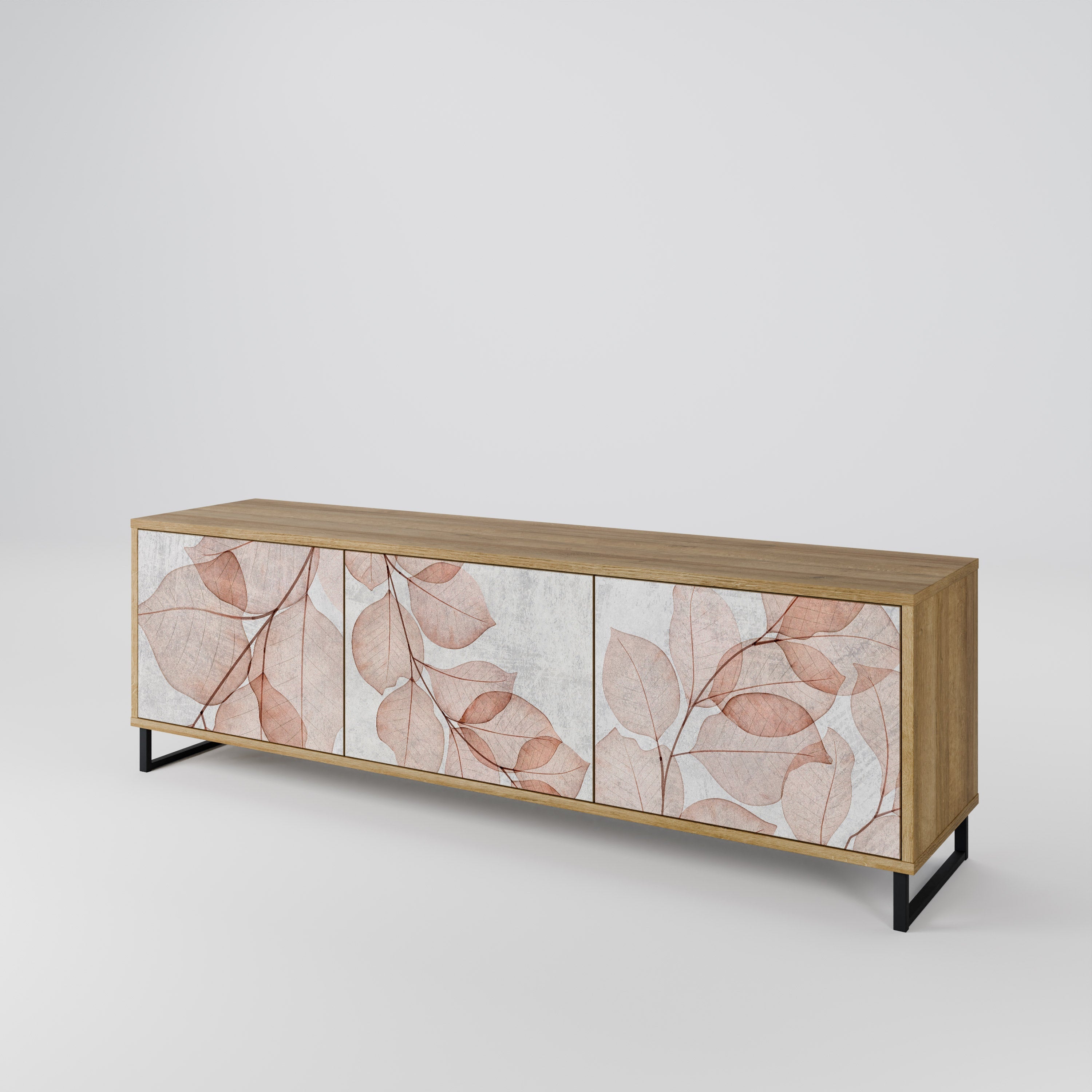 Meuble TV 3 portes AUTUMN FRAGILITY effet chêne