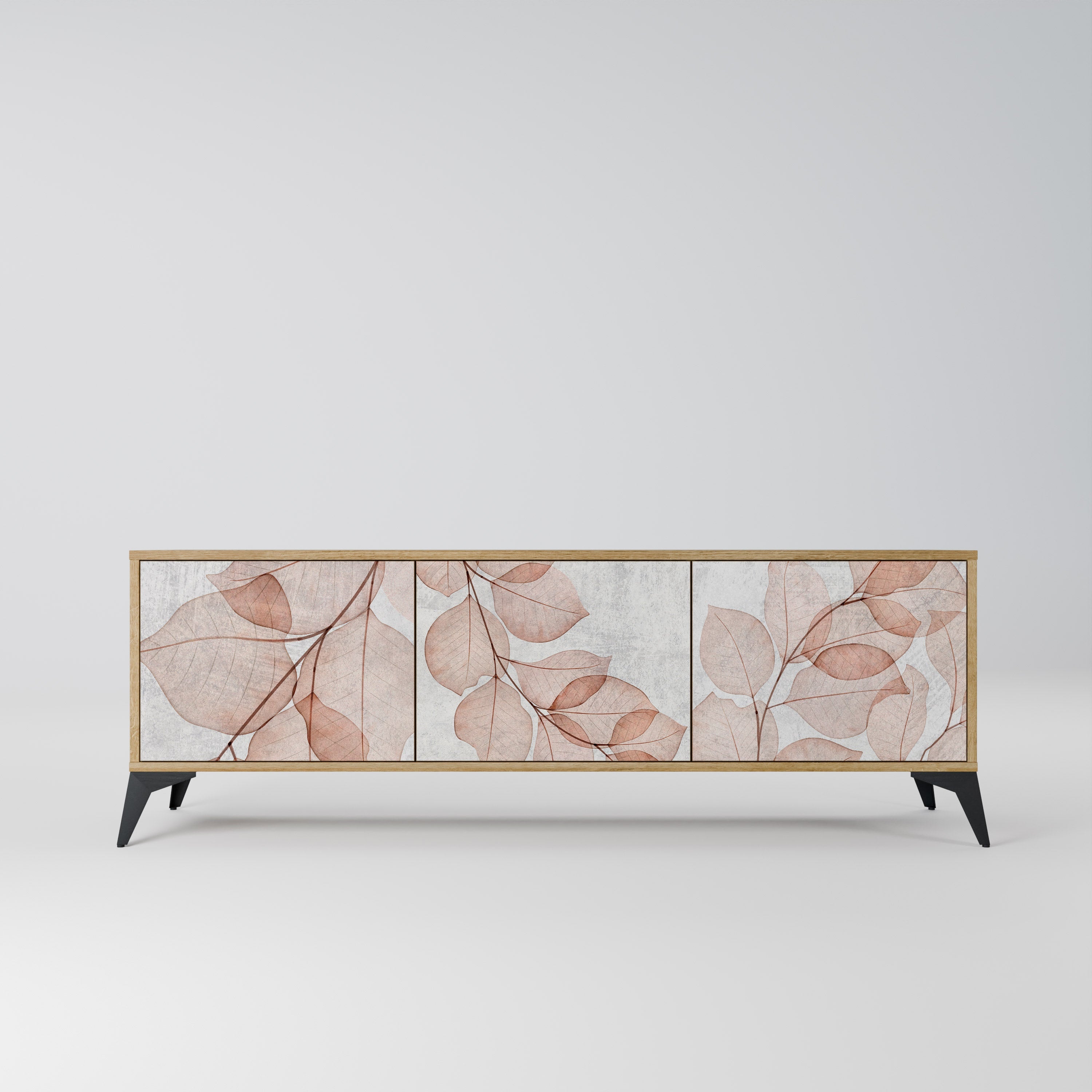 Meuble TV 3 portes AUTUMN FRAGILITY effet chêne