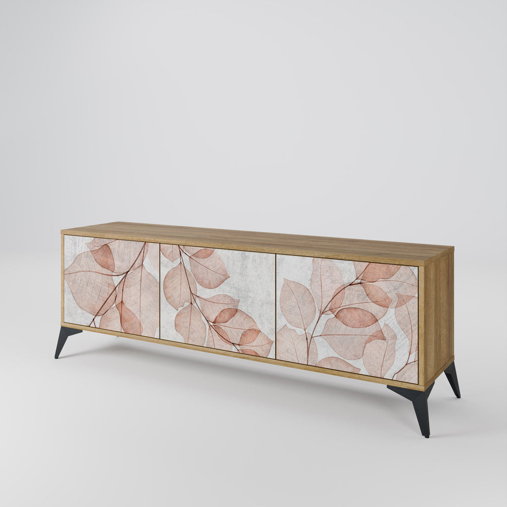 Meuble TV 3 portes AUTUMN FRAGILITY effet chêne