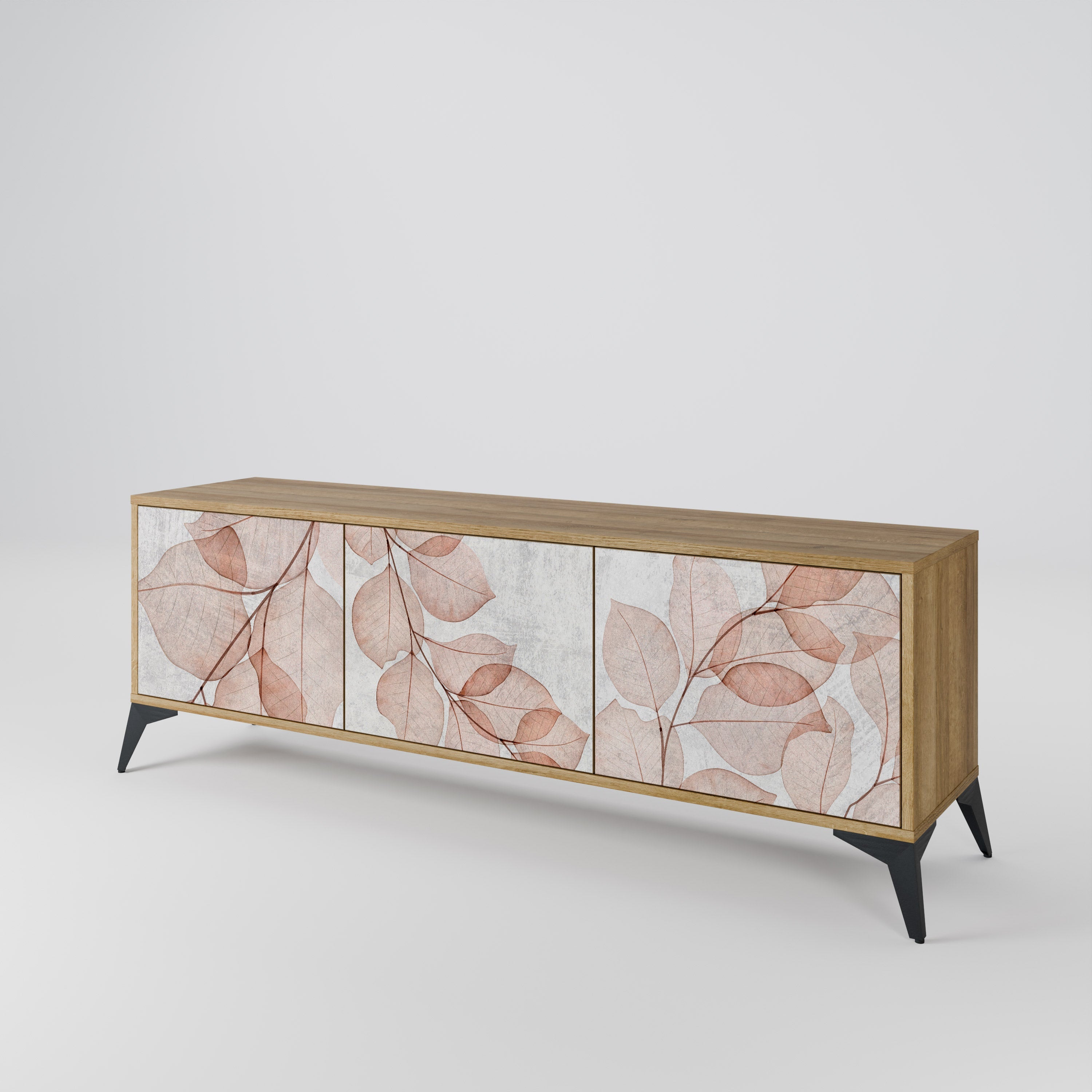 Meuble TV 3 portes AUTUMN FRAGILITY effet chêne