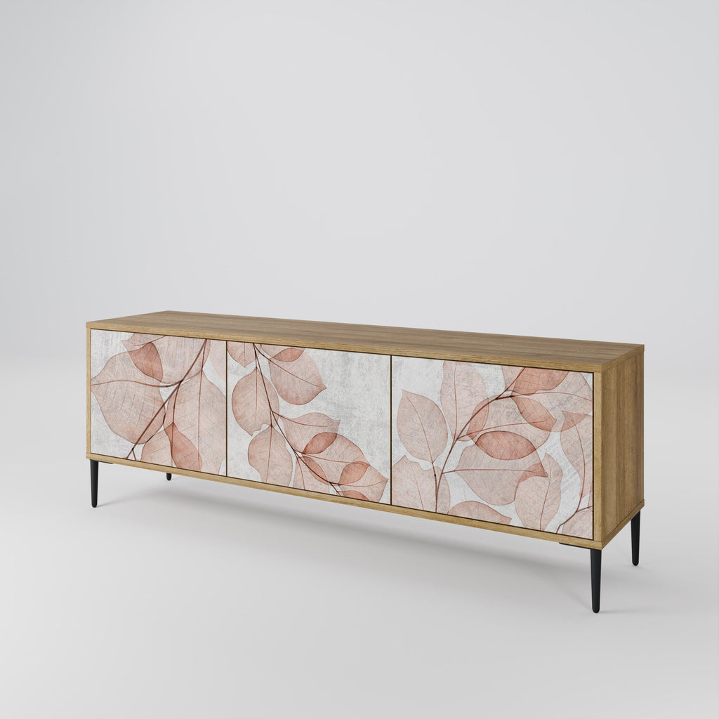 Meuble TV 3 portes AUTUMN FRAGILITY effet chêne