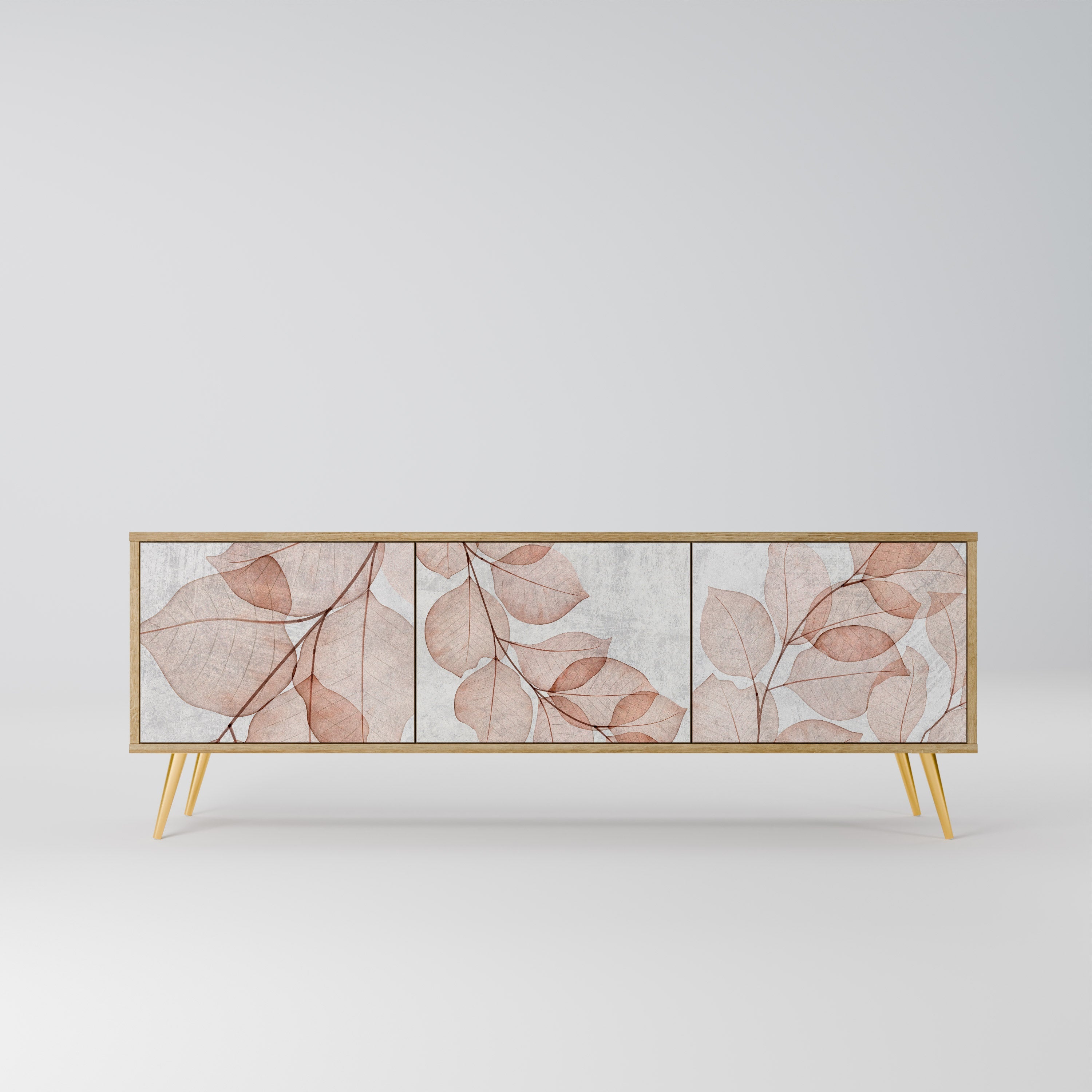 Meuble TV 3 portes AUTUMN FRAGILITY effet chêne