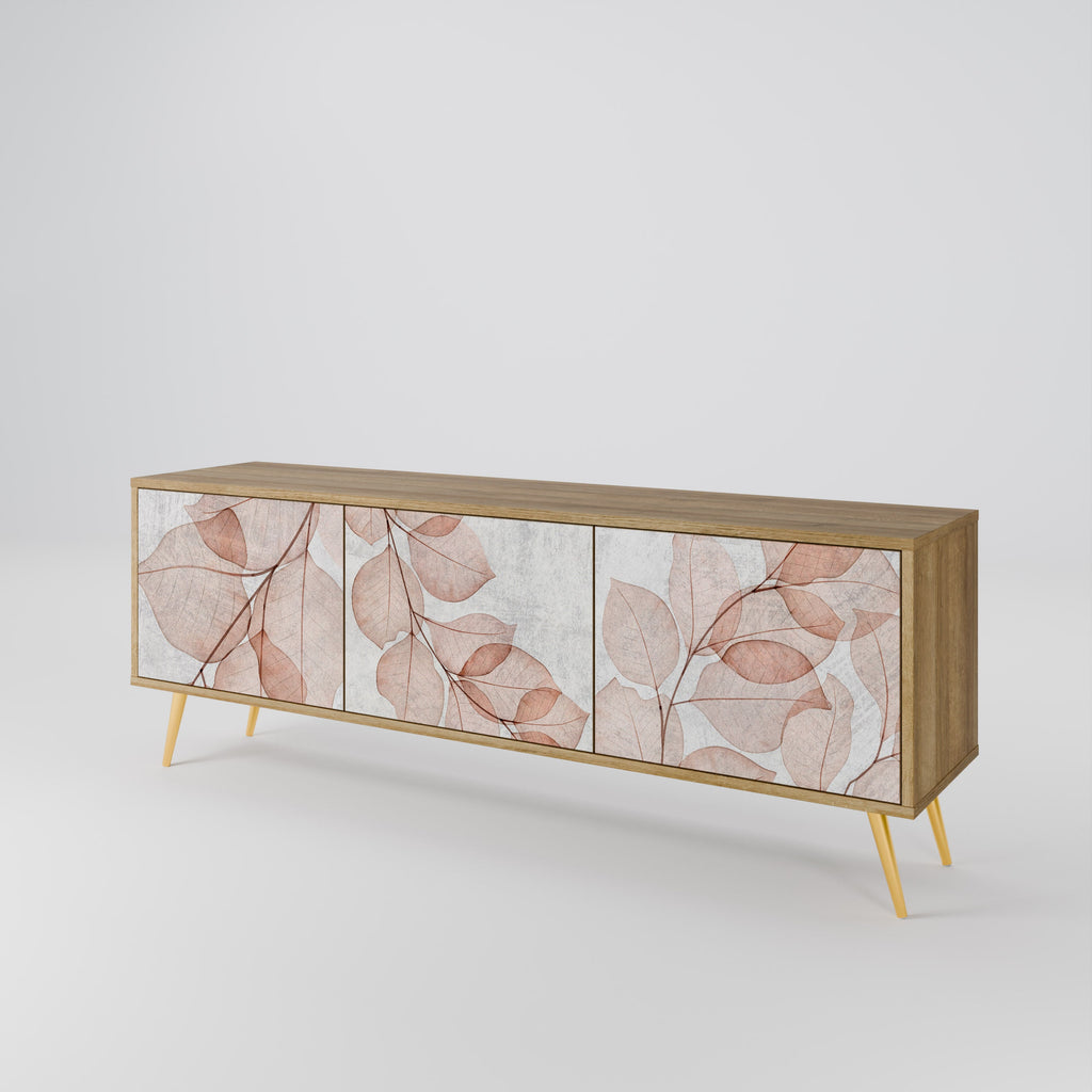 Meuble TV 3 portes AUTUMN FRAGILITY effet chêne