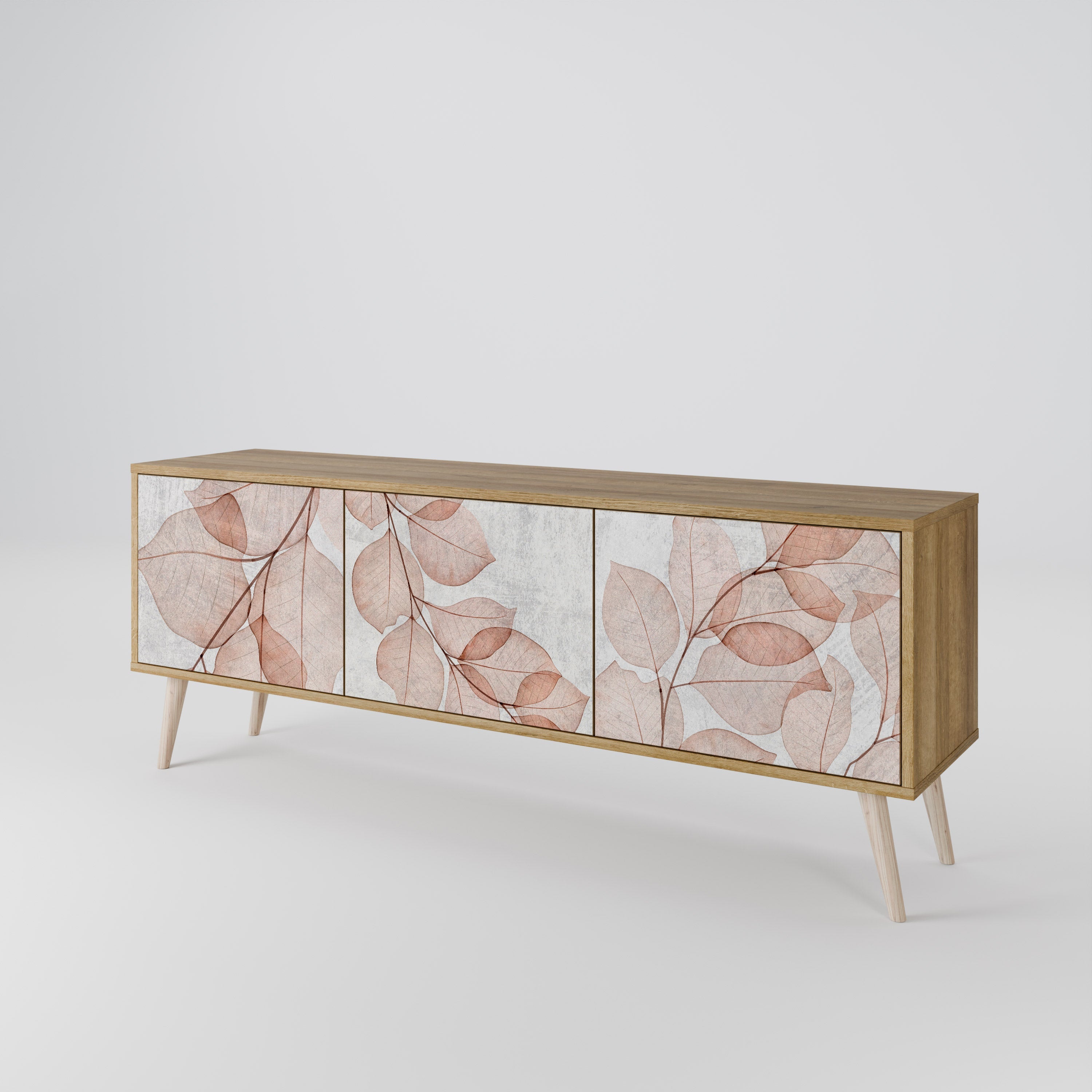 Meuble TV 3 portes AUTUMN FRAGILITY effet chêne