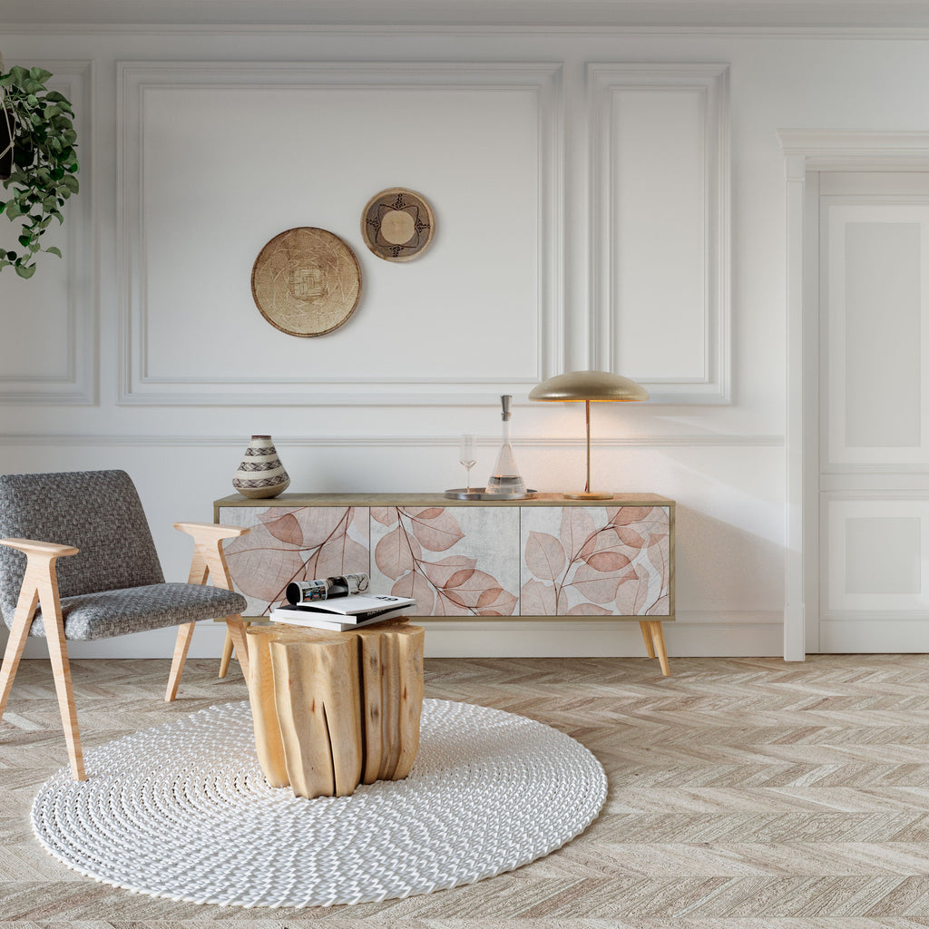 Meuble TV 3 portes AUTUMN FRAGILITY effet chêne