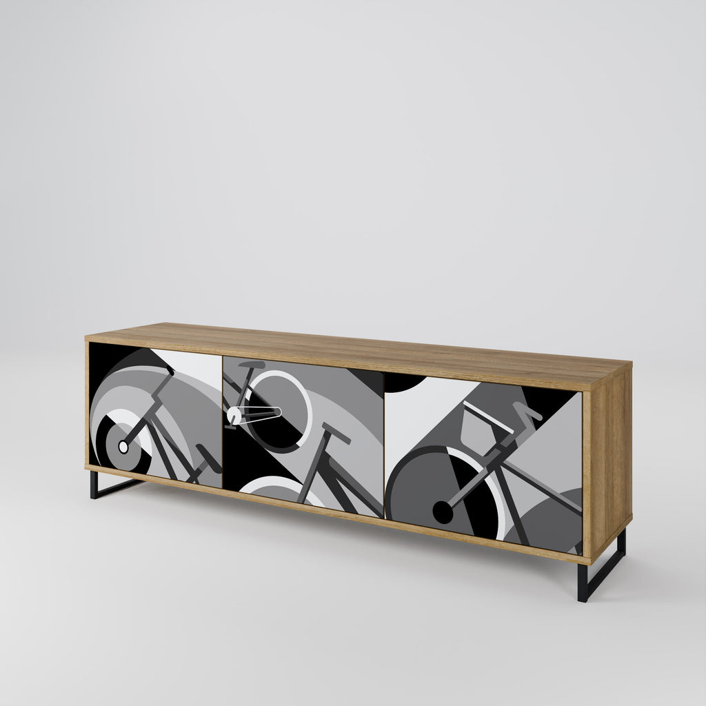 Meuble TV 3 portes BIKE ENERGY effet chêne