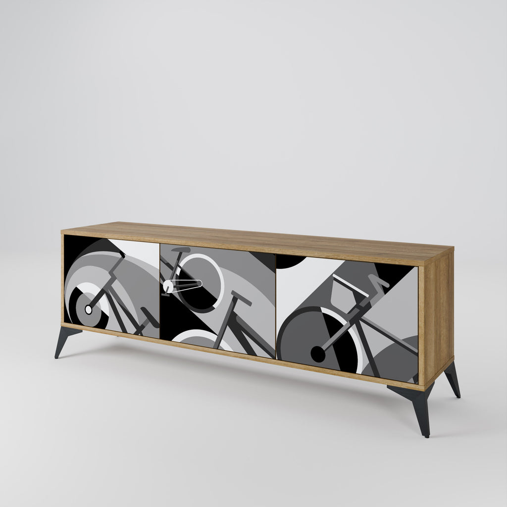 Meuble TV 3 portes BIKE ENERGY effet chêne