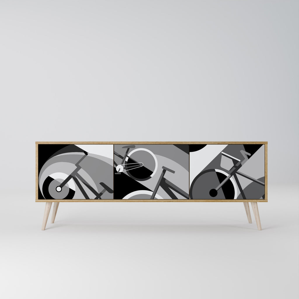 Meuble TV 3 portes BIKE ENERGY effet chêne