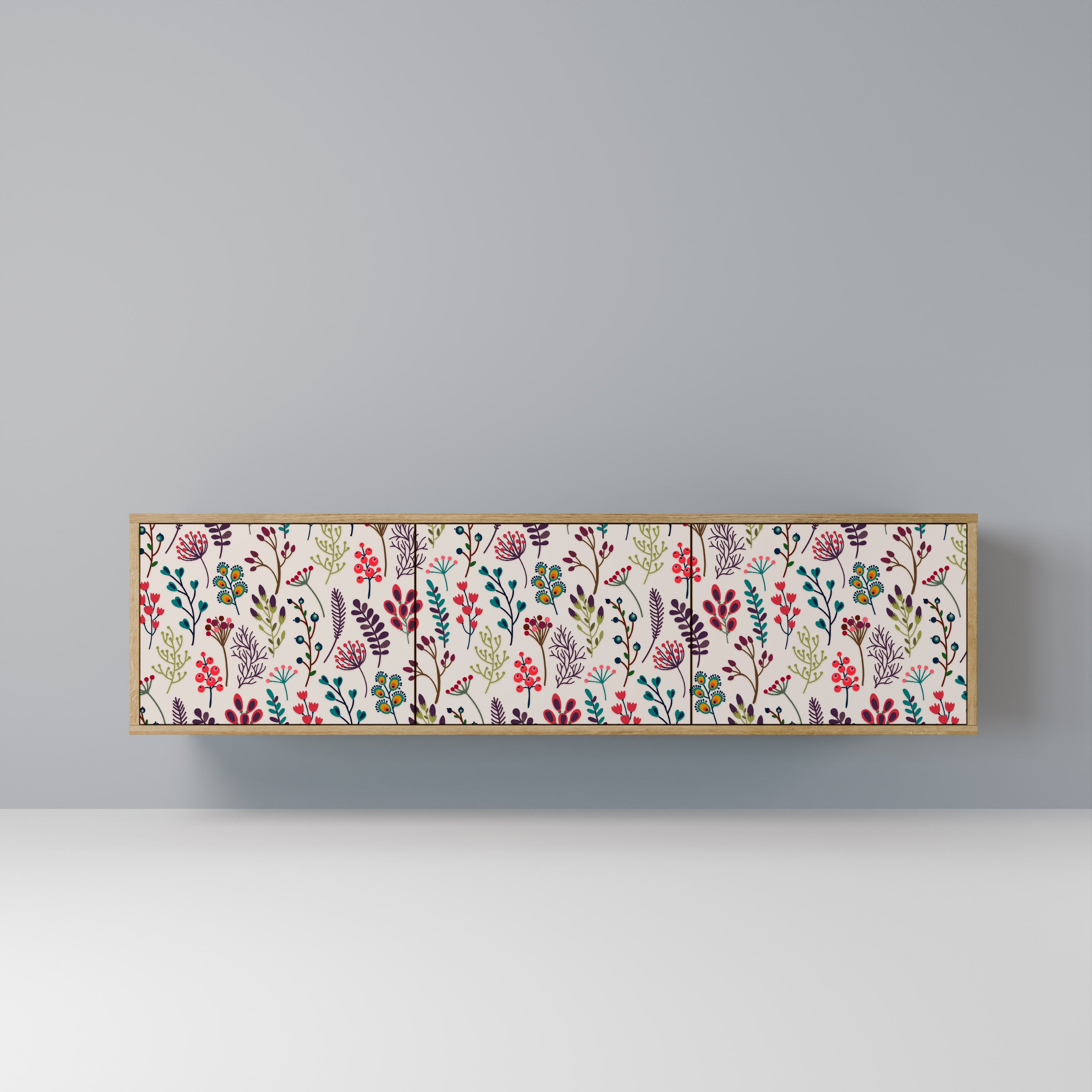 Meuble TV 3 portes effet chêne AUTUMN SUNDRIES