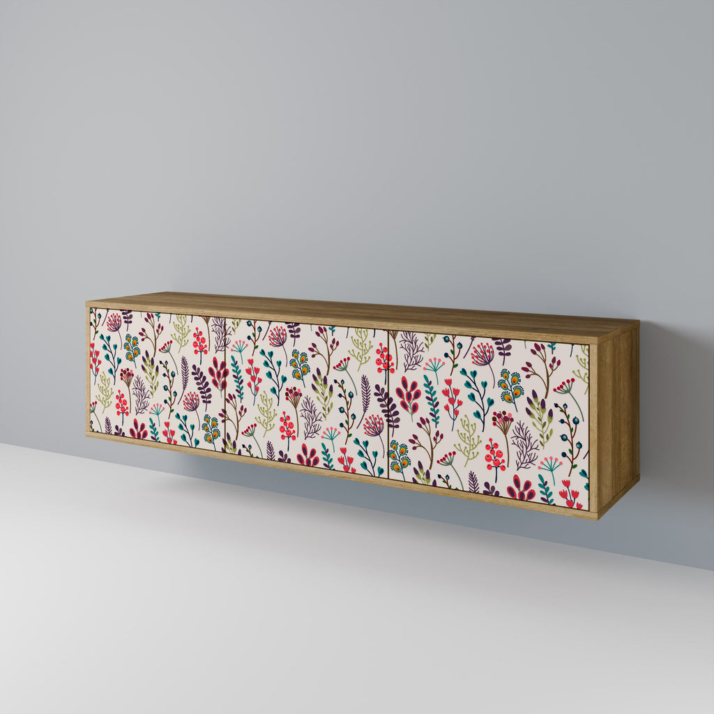 Meuble TV 3 portes effet chêne AUTUMN SUNDRIES