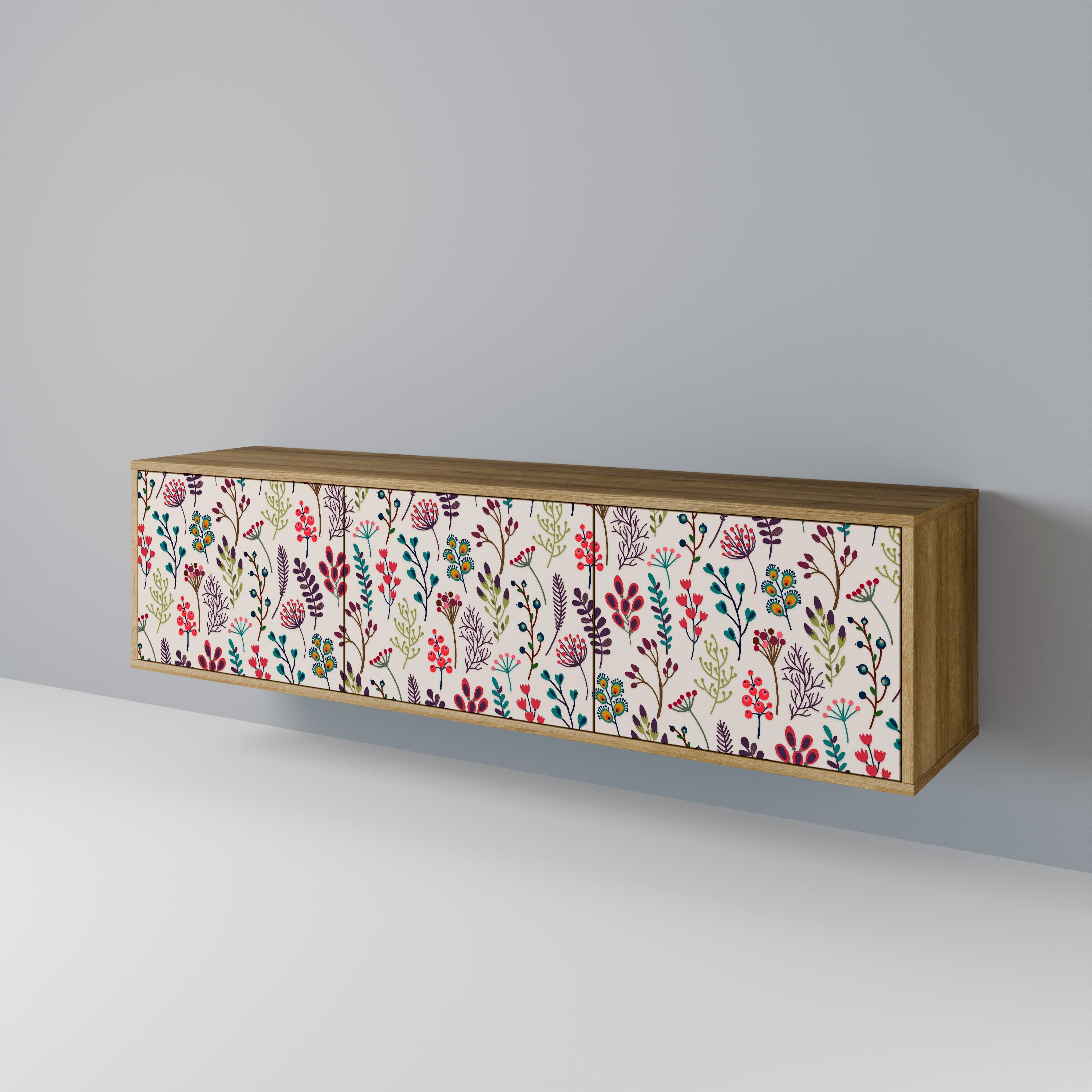 Meuble TV 3 portes effet chêne AUTUMN SUNDRIES