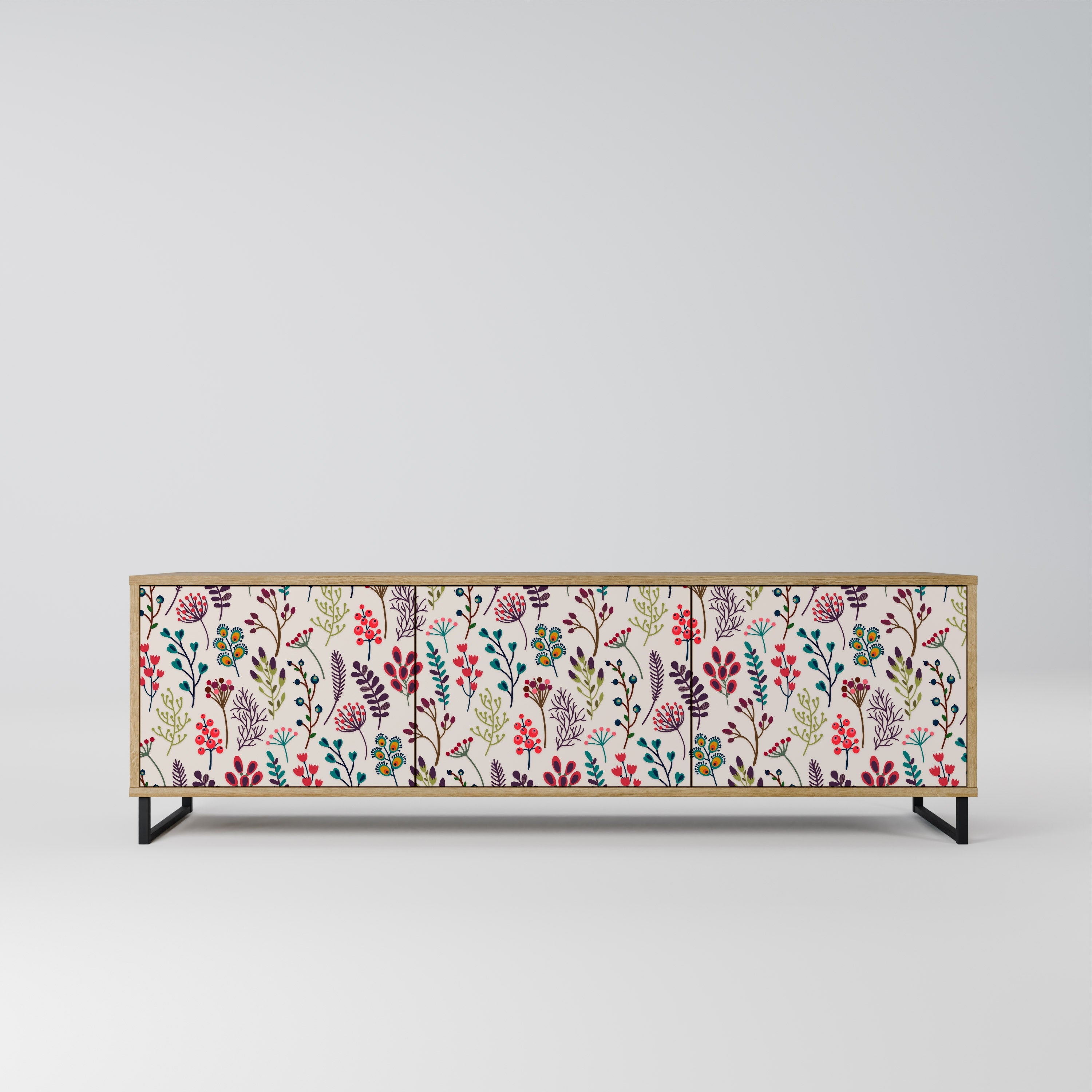 Meuble TV 3 portes effet chêne AUTUMN SUNDRIES