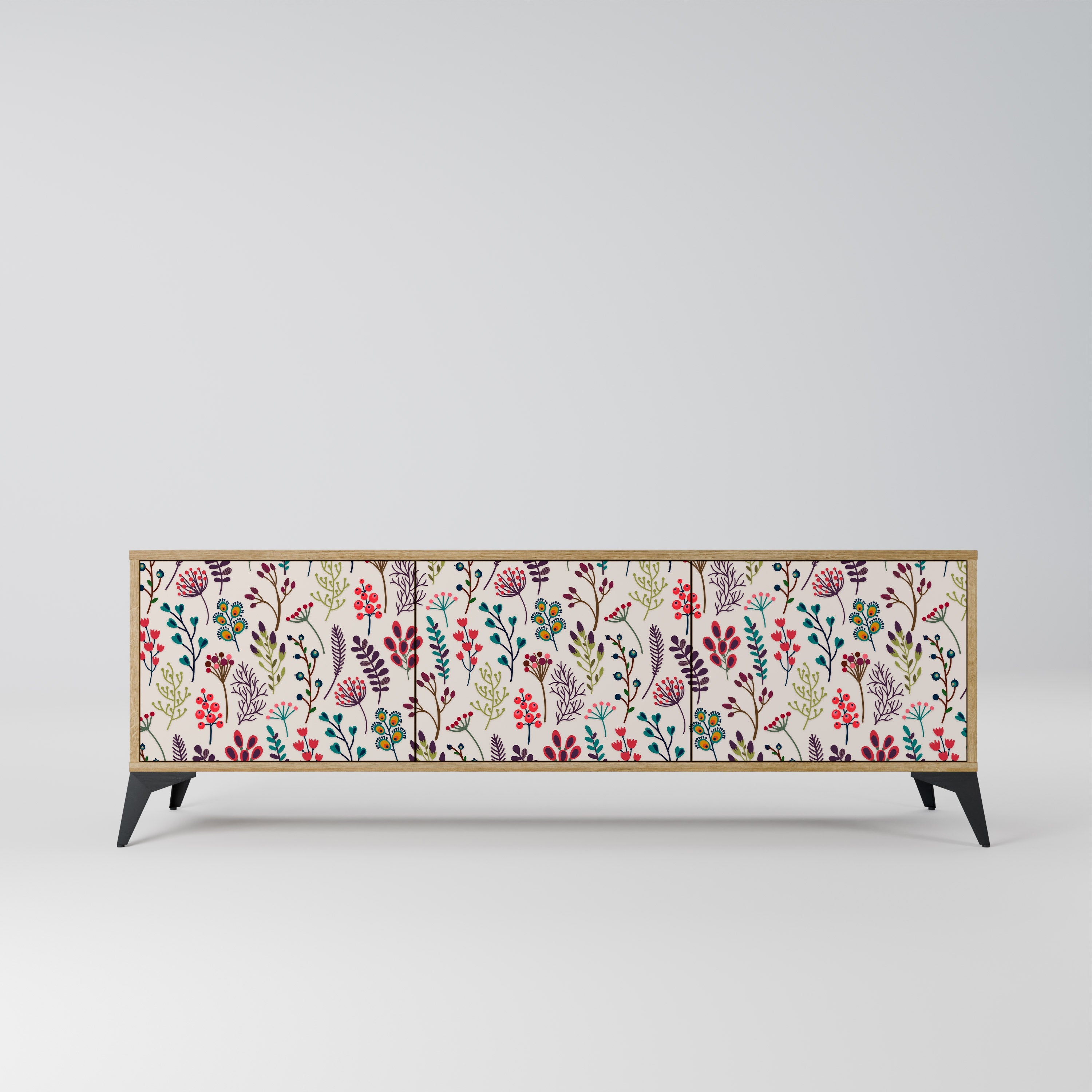 Meuble TV 3 portes effet chêne AUTUMN SUNDRIES