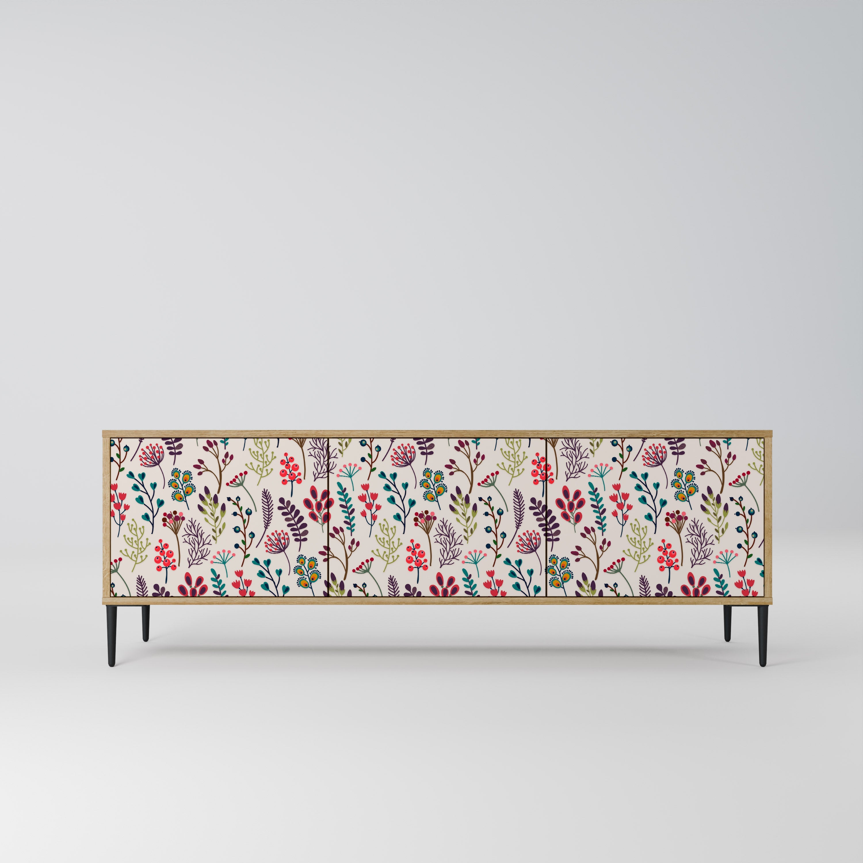 Meuble TV 3 portes effet chêne AUTUMN SUNDRIES