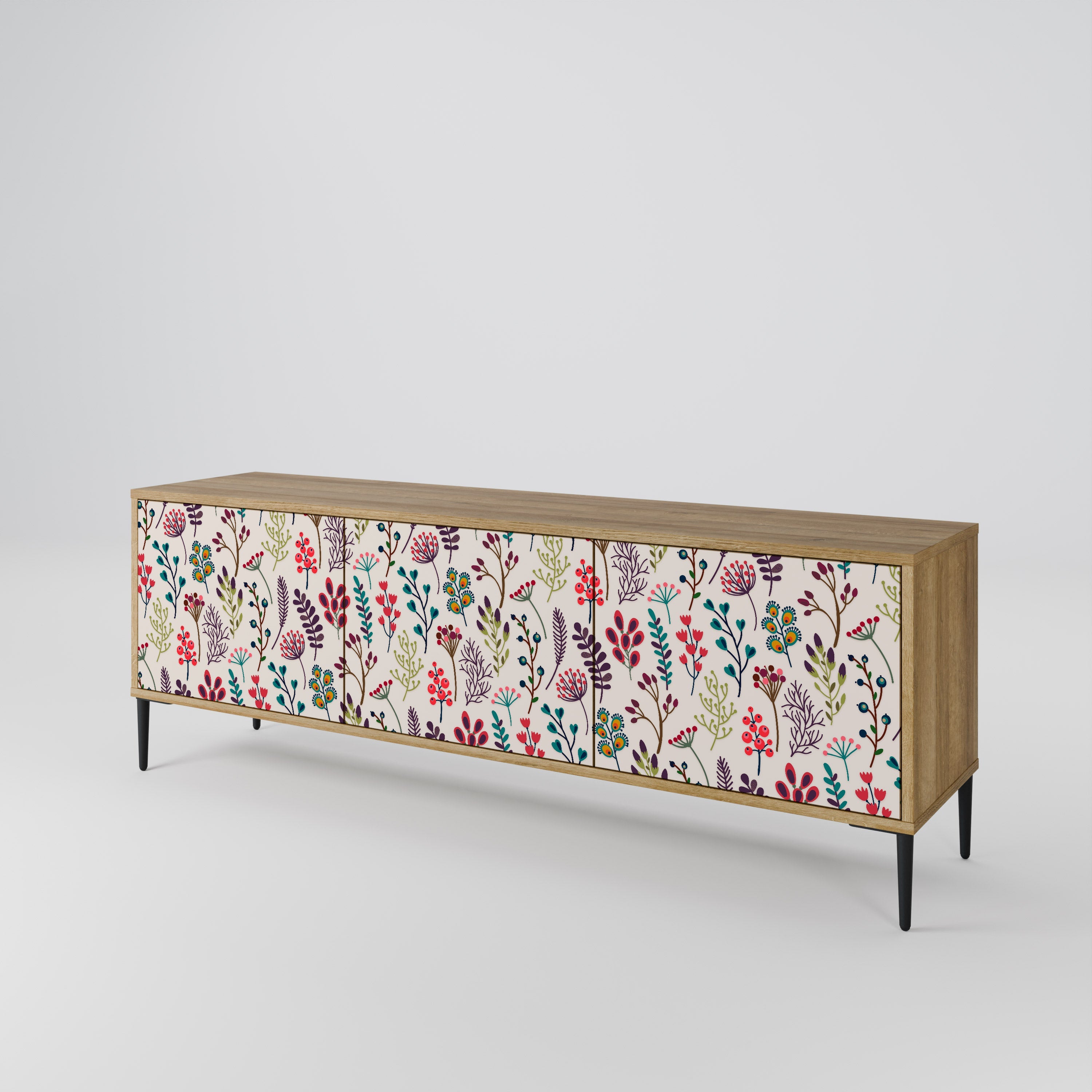 Meuble TV 3 portes effet chêne AUTUMN SUNDRIES