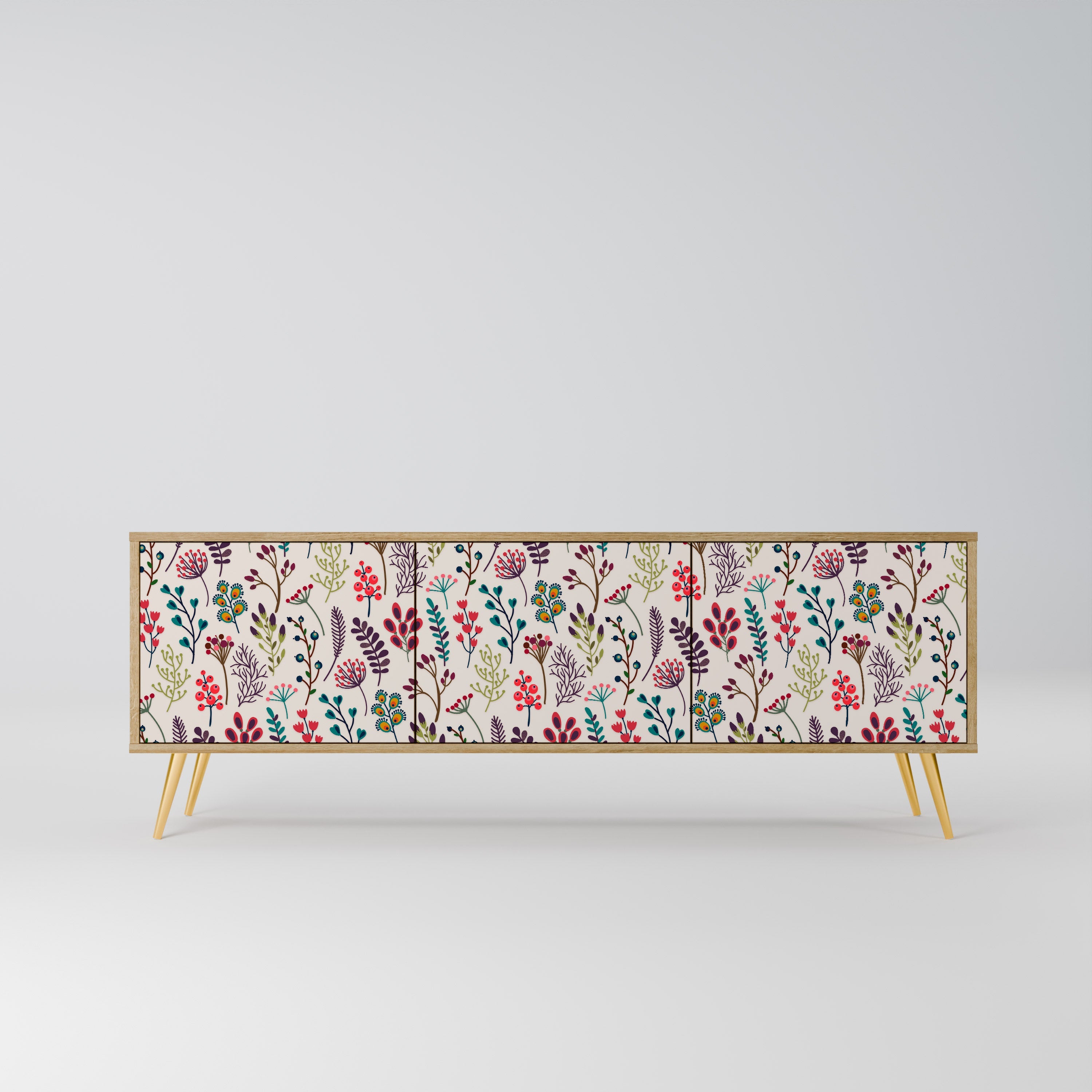 Meuble TV 3 portes effet chêne AUTUMN SUNDRIES