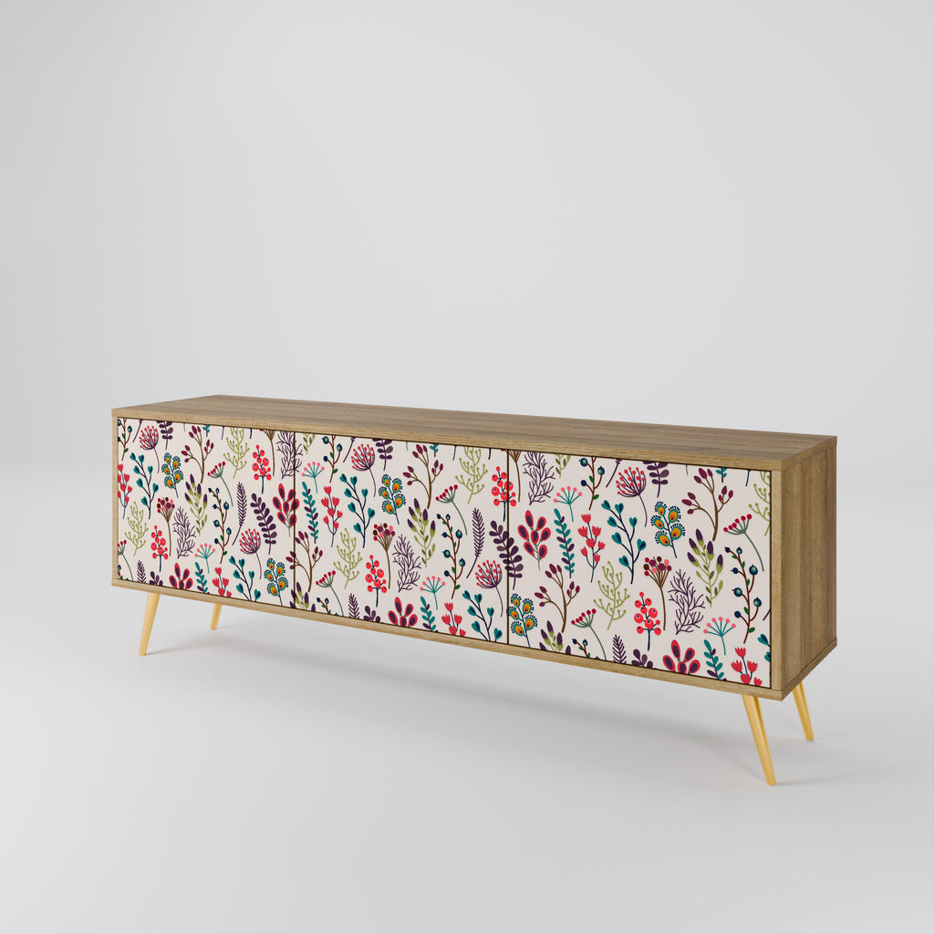 Meuble TV 3 portes effet chêne AUTUMN SUNDRIES