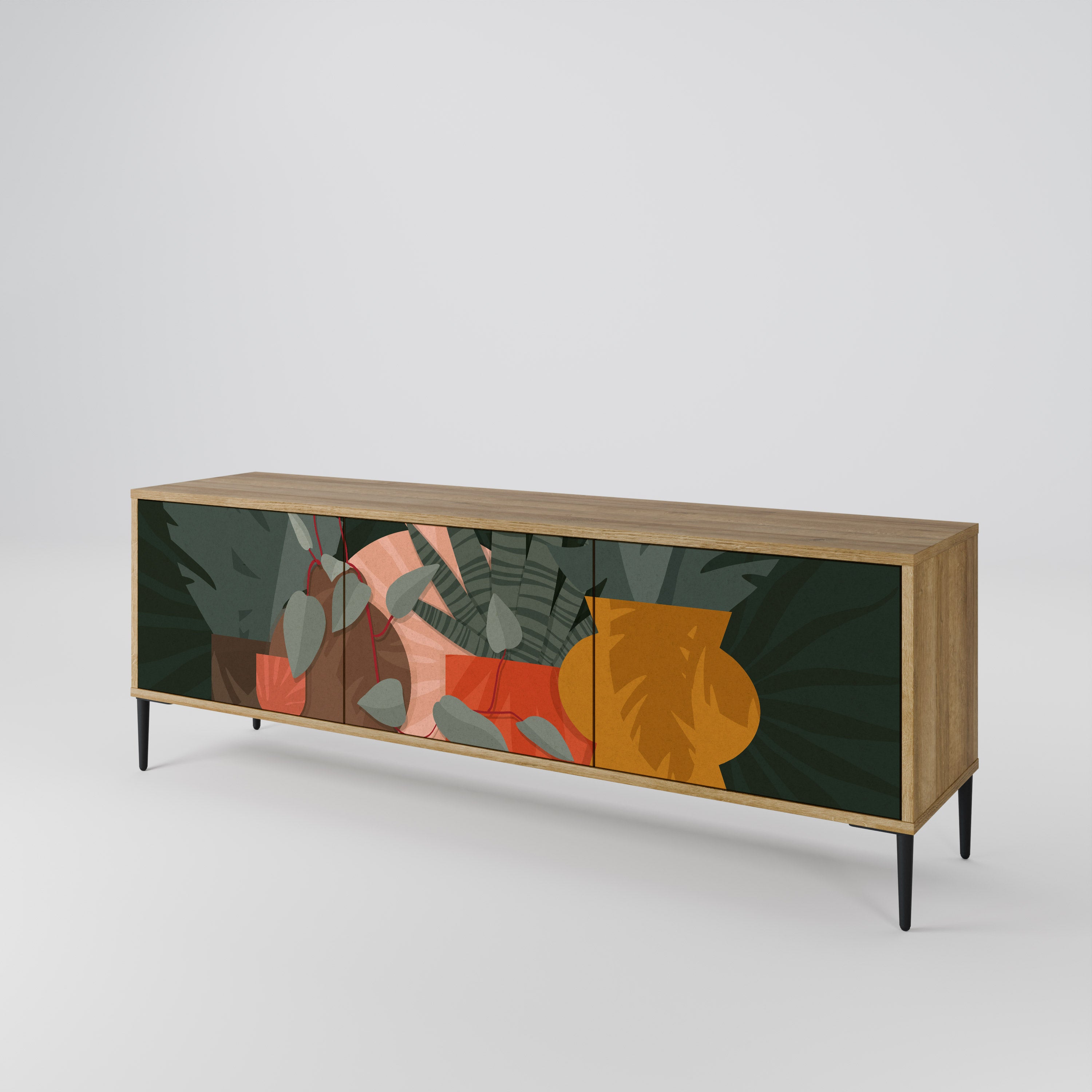 TROPICAL COMPOSITION 3-Door TV Cabinet