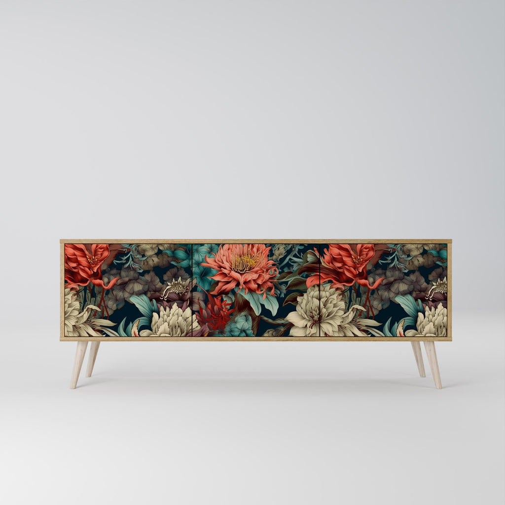 Meuble TV 3 portes SPROUTING GRACE effet chêne