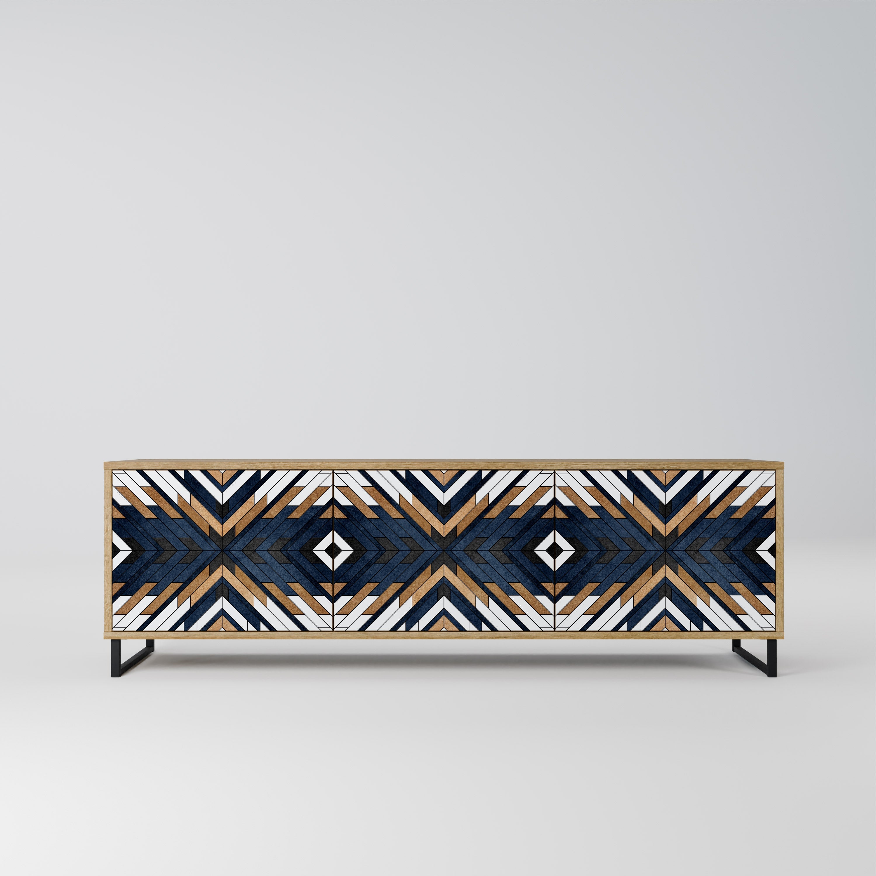 Meuble TV 3 portes ARTFUL GEOMETRY effet chêne