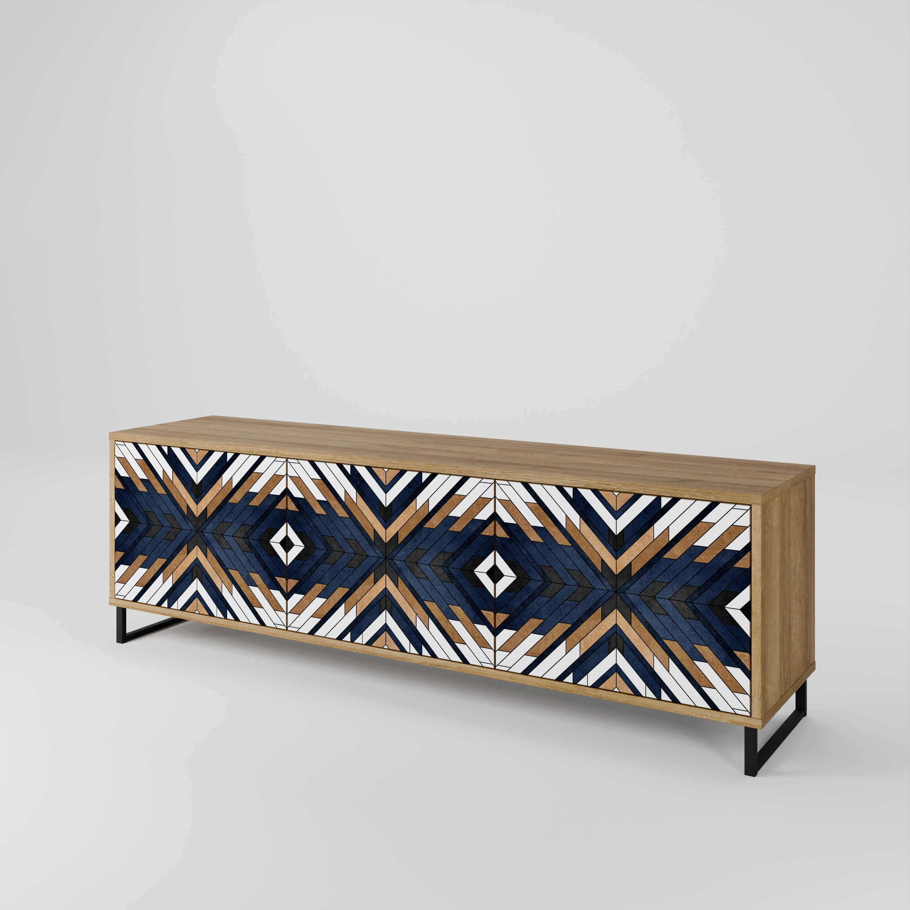 ARTFUL GEOMETRY 3-Door TV Cabinet