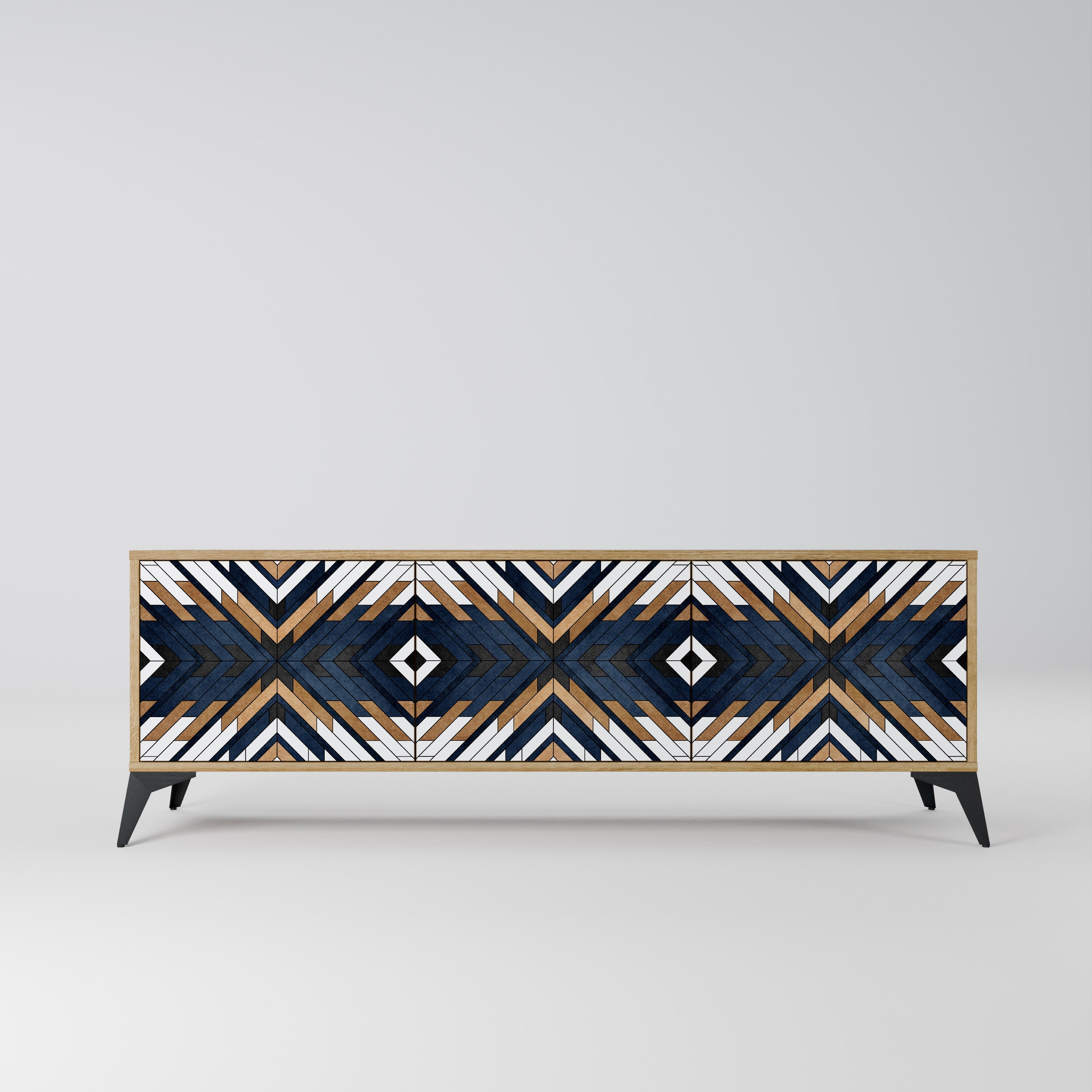 Meuble TV 3 portes ARTFUL GEOMETRY effet chêne