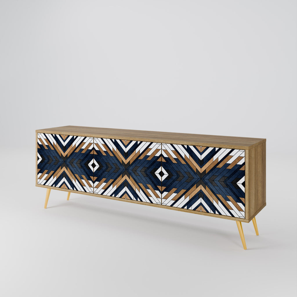 Meuble TV 3 portes ARTFUL GEOMETRY effet chêne