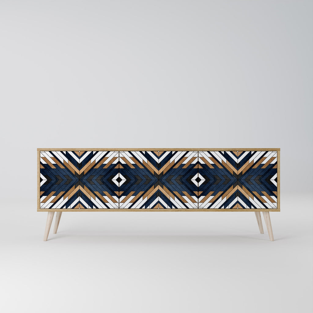 Meuble TV 3 portes ARTFUL GEOMETRY effet chêne