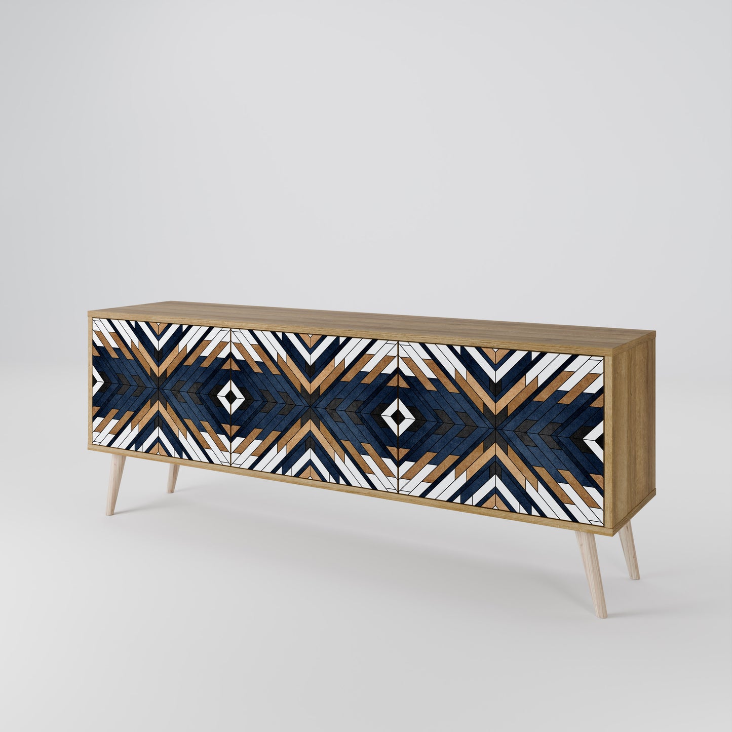 ARTFUL GEOMETRY 3-Door TV Cabinet