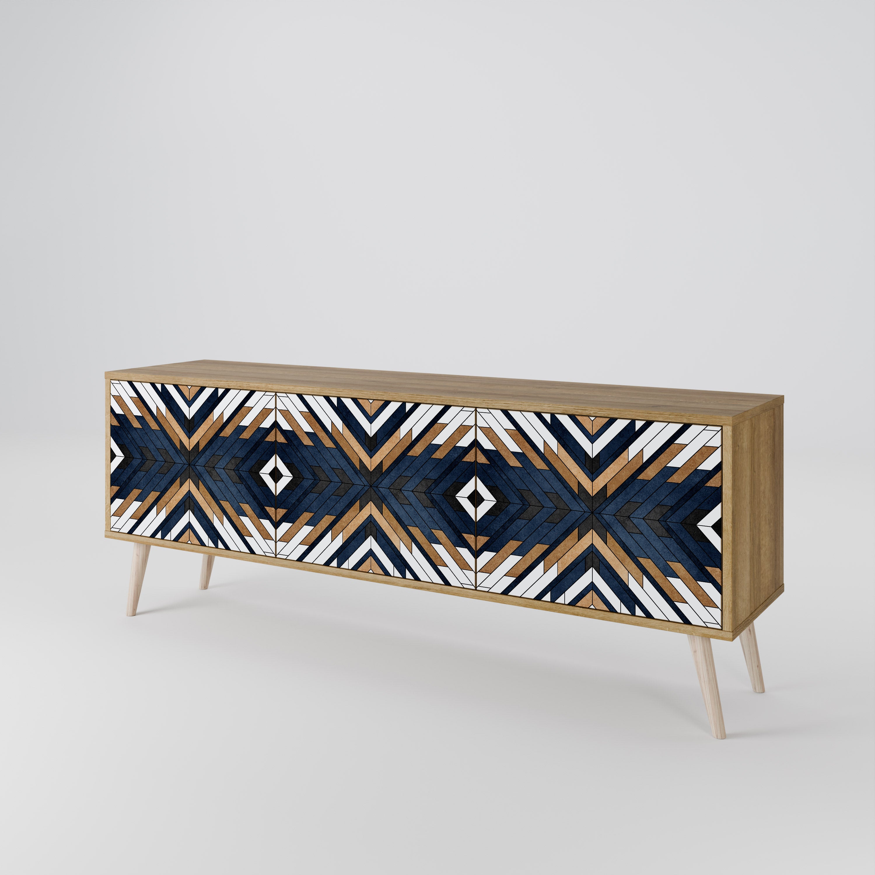 ARTFUL GEOMETRY 3-Door TV Cabinet