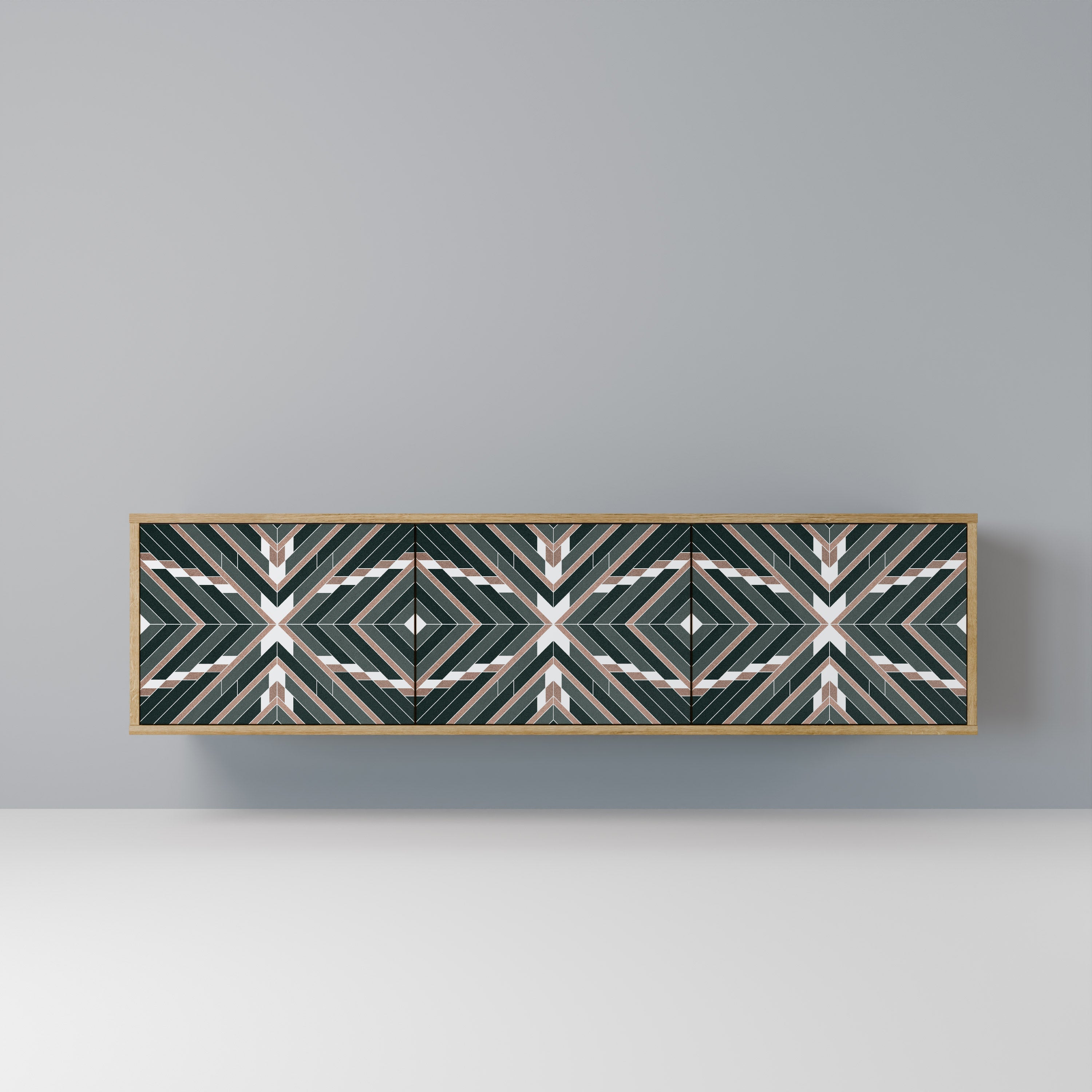 Meuble TV 3 portes DIMENSION DELIGHTS effet chêne