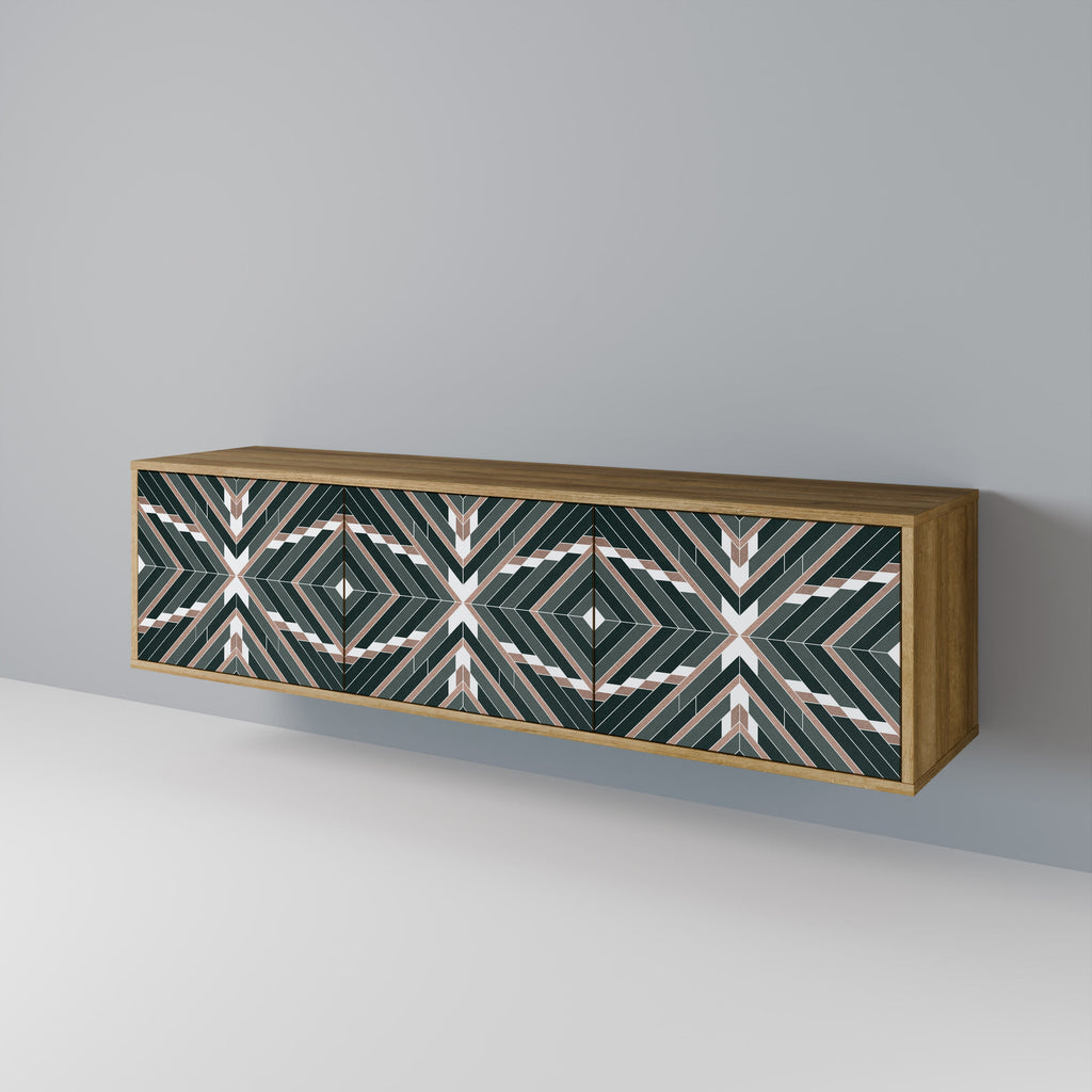 Meuble TV 3 portes DIMENSION DELIGHTS effet chêne