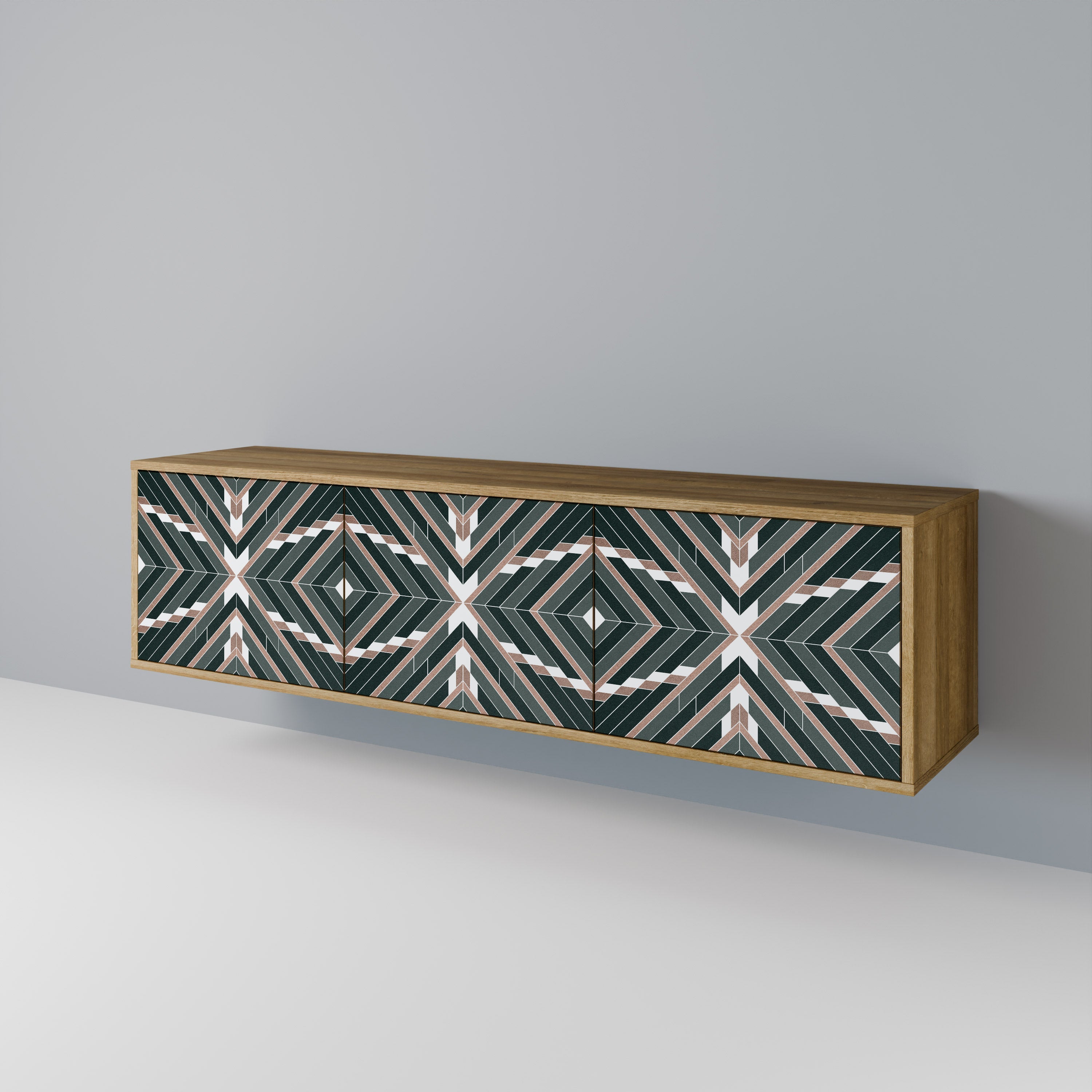 Meuble TV 3 portes DIMENSION DELIGHTS effet chêne