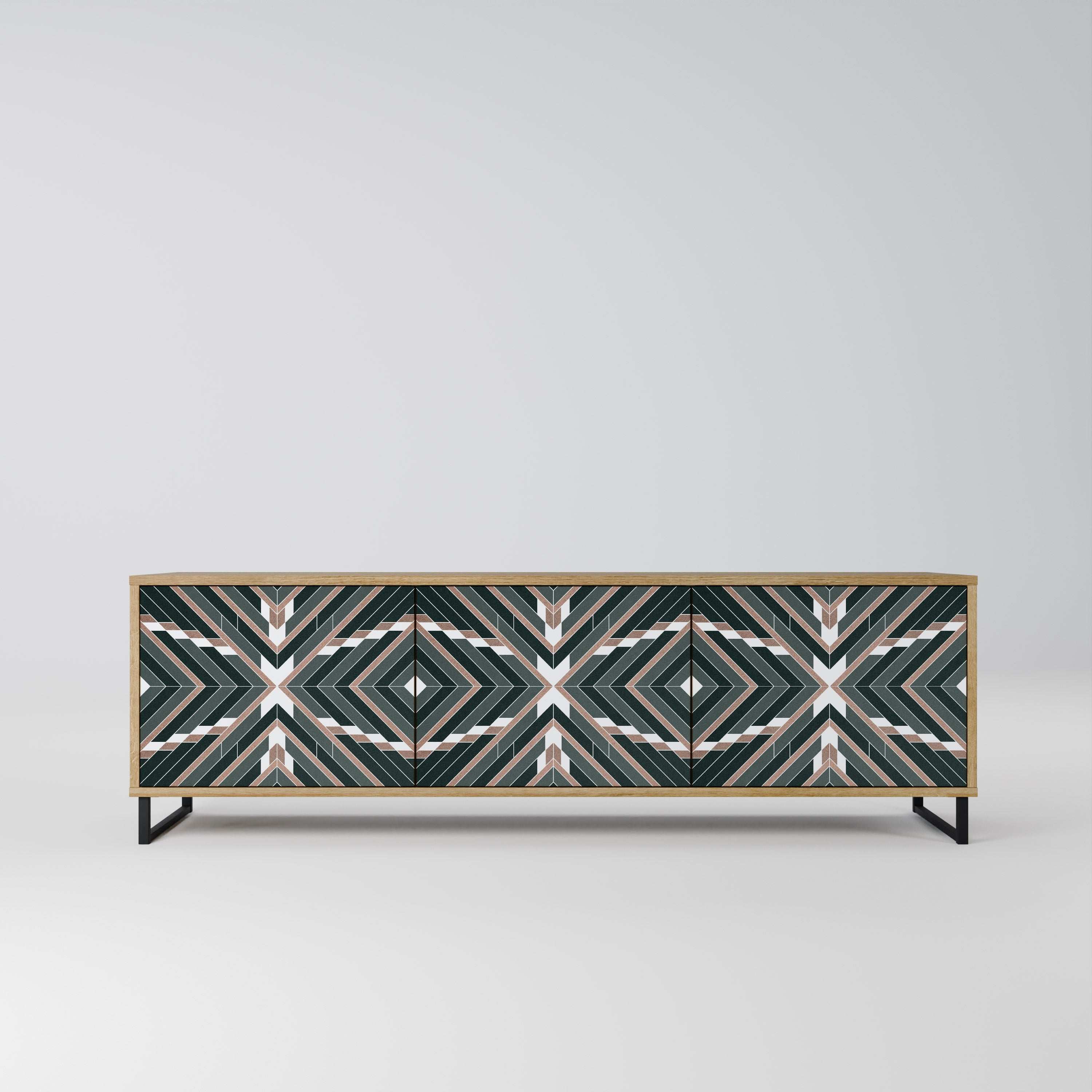 Meuble TV 3 portes DIMENSION DELIGHTS effet chêne