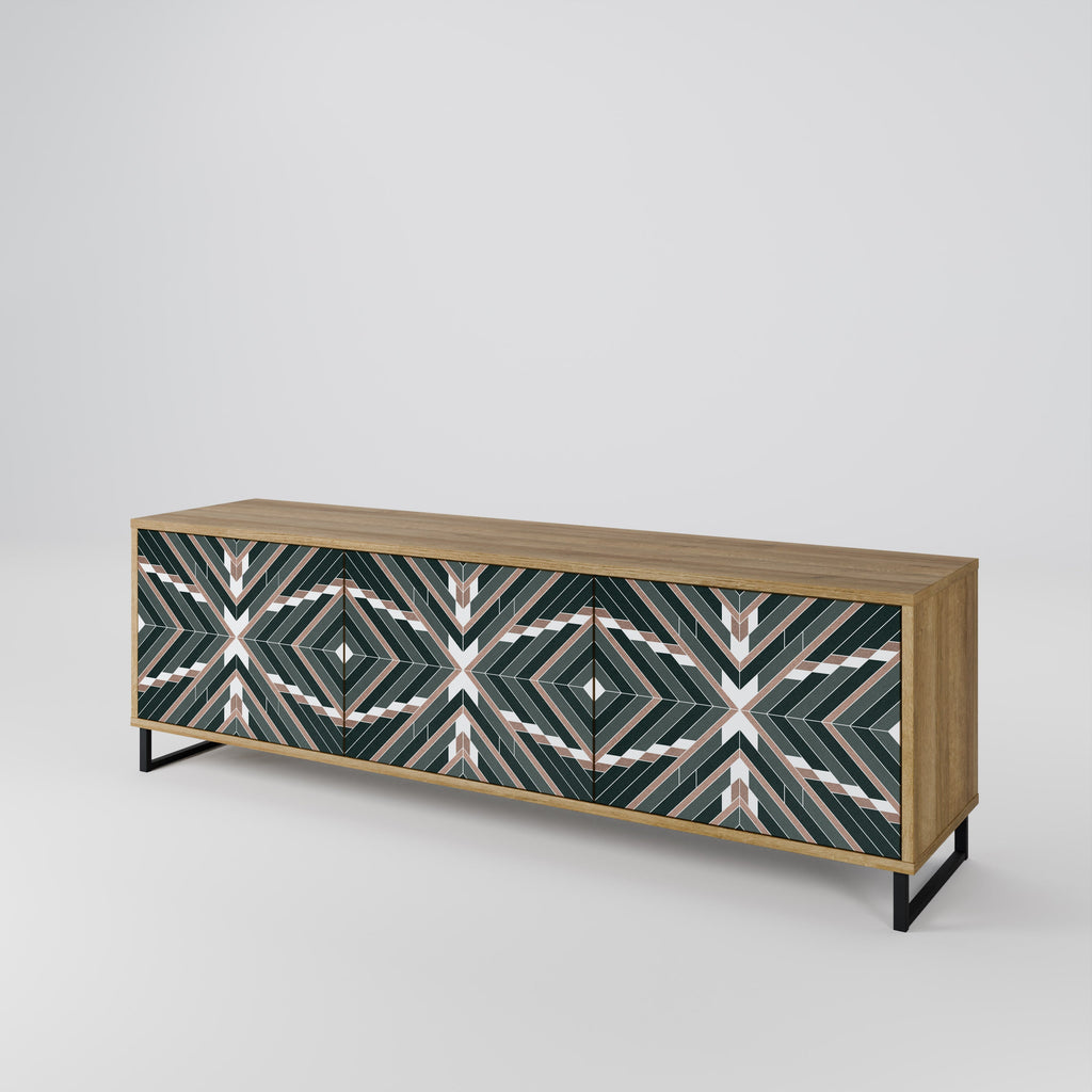 Meuble TV 3 portes DIMENSION DELIGHTS effet chêne