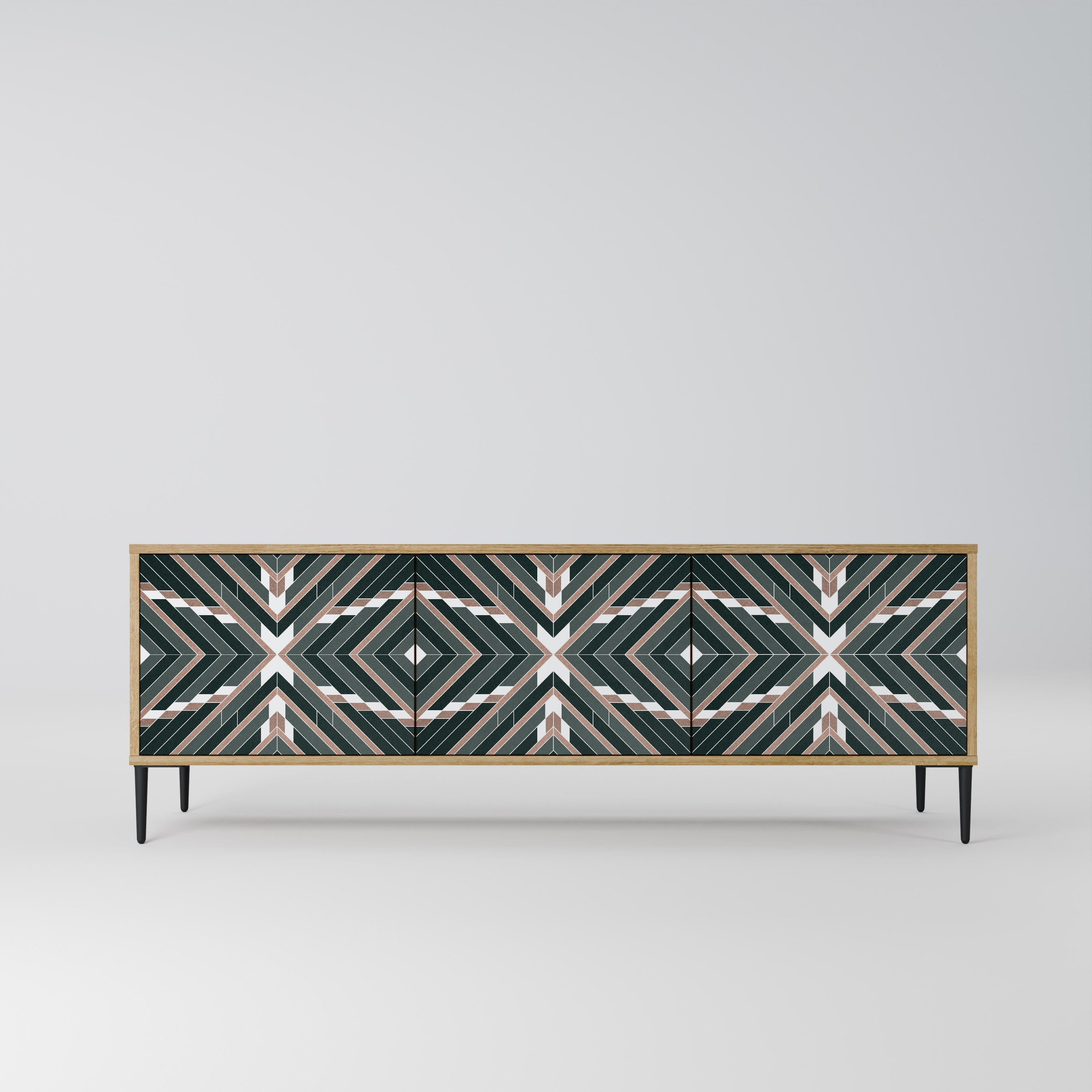 Meuble TV 3 portes DIMENSION DELIGHTS effet chêne