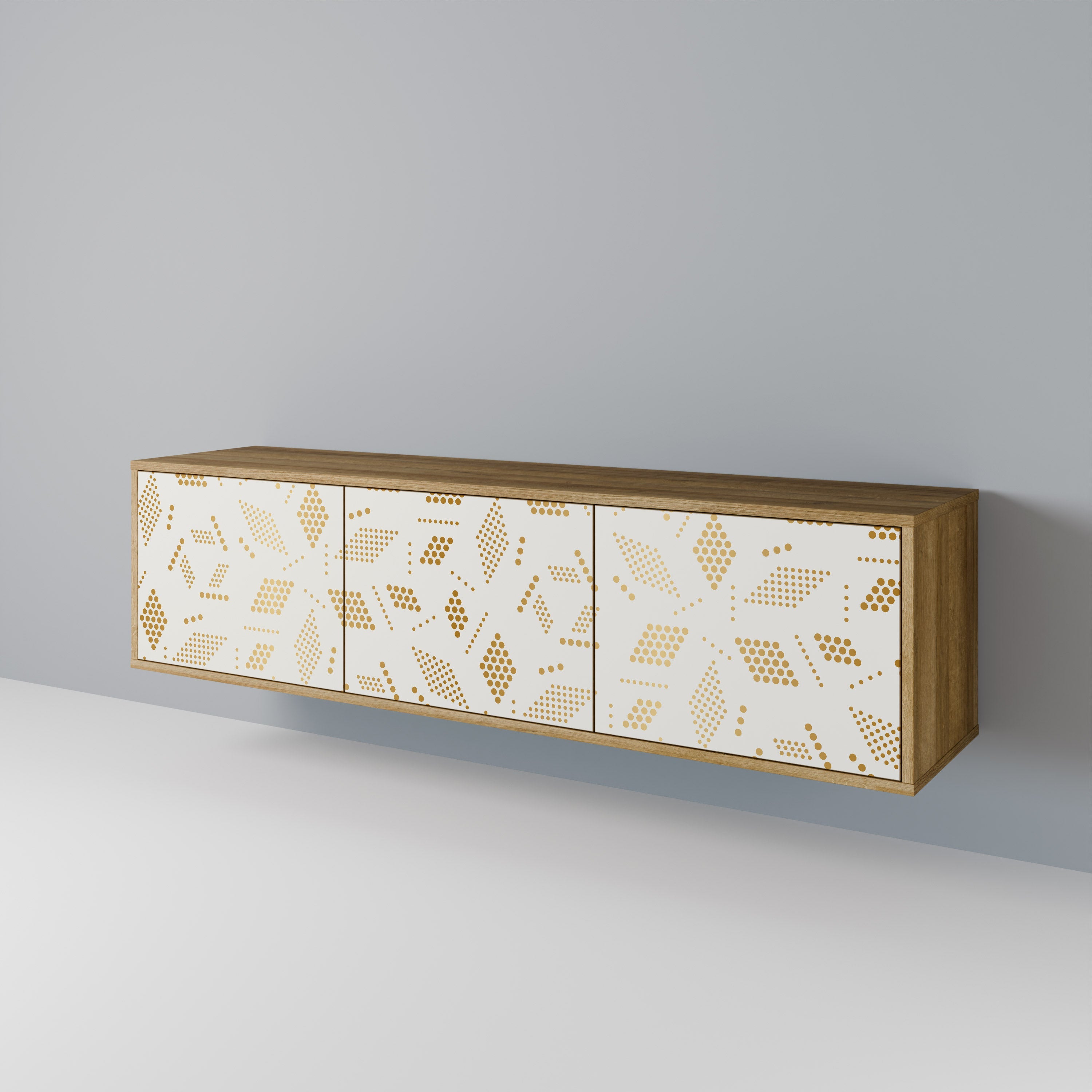 Meuble TV 3 portes SPOTTED DAZE effet chêne