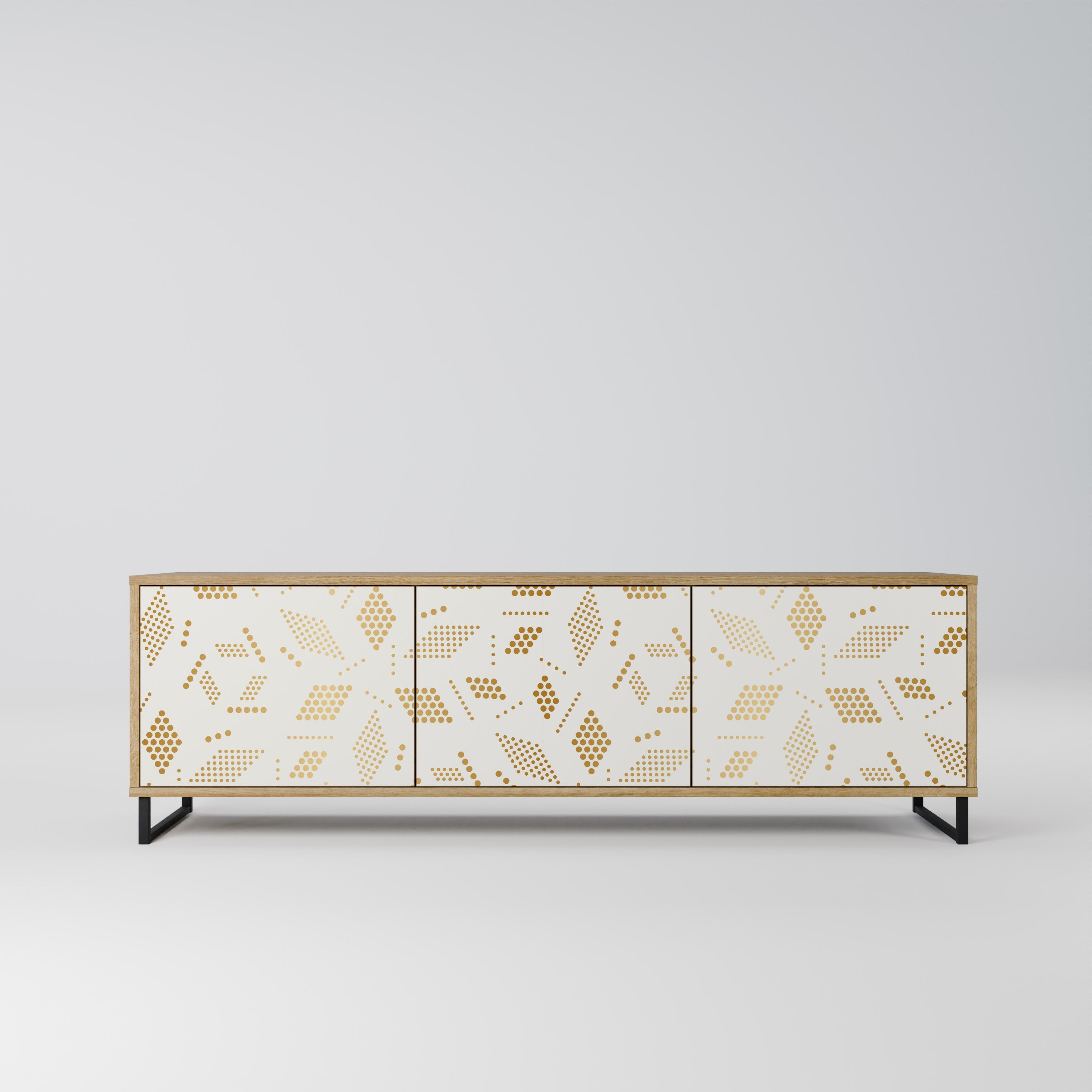 Meuble TV 3 portes SPOTTED DAZE effet chêne