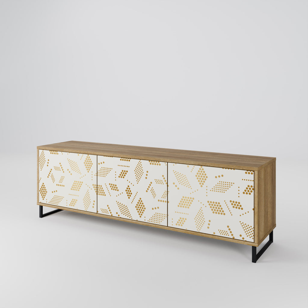 Meuble TV 3 portes SPOTTED DAZE effet chêne