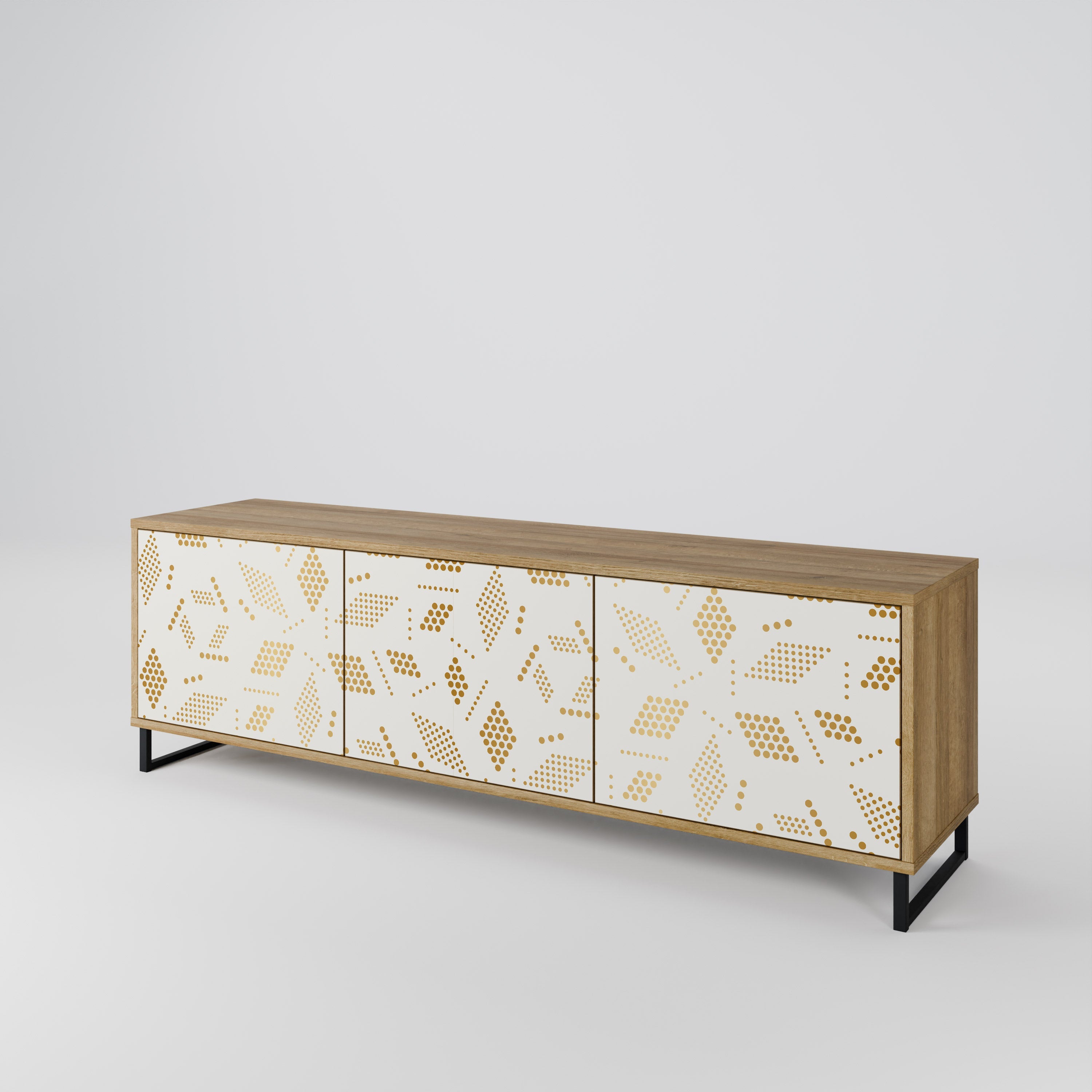 Meuble TV 3 portes SPOTTED DAZE effet chêne