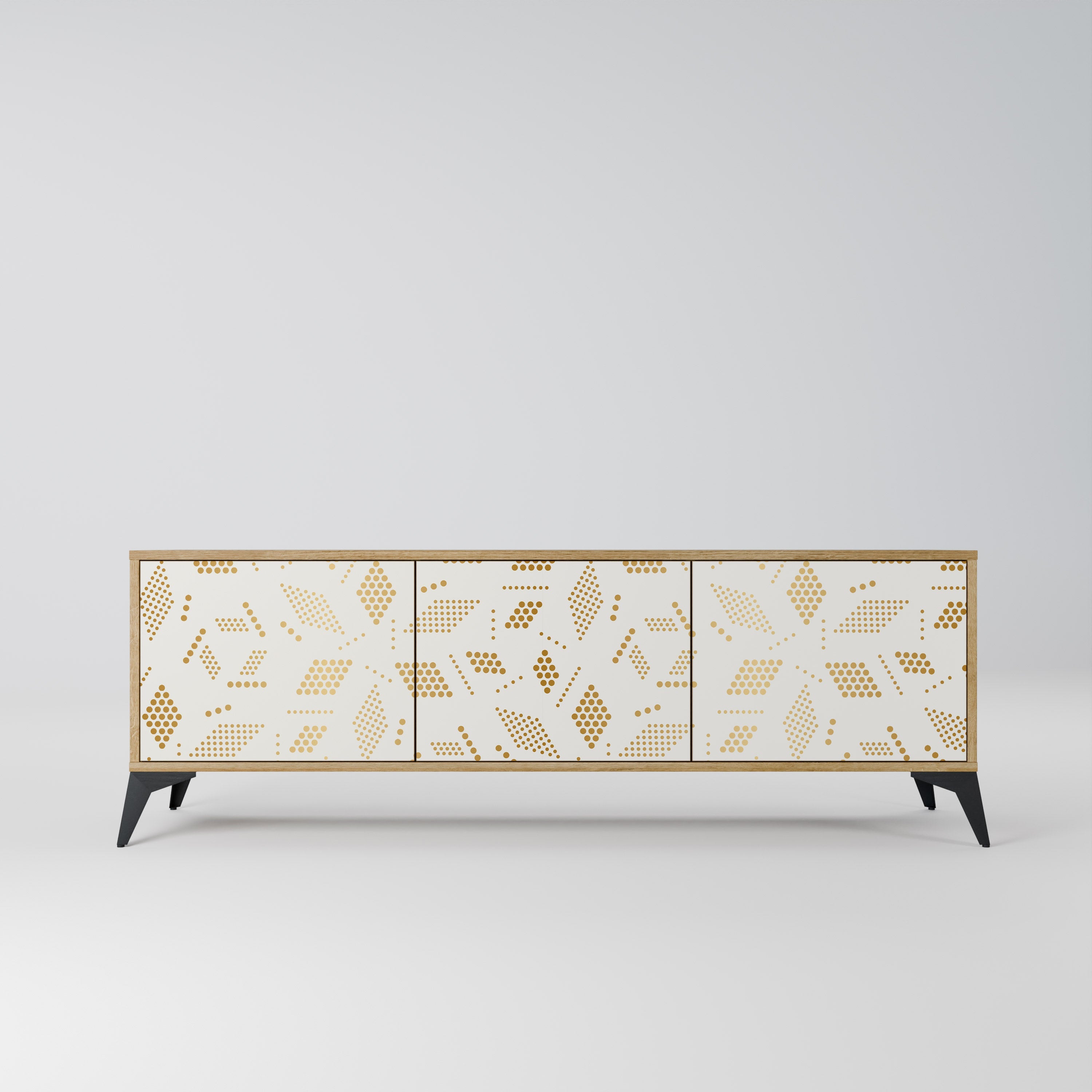 Meuble TV 3 portes SPOTTED DAZE effet chêne