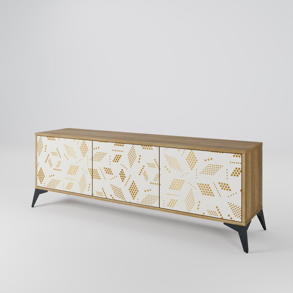 Meuble TV 3 portes SPOTTED DAZE effet chêne