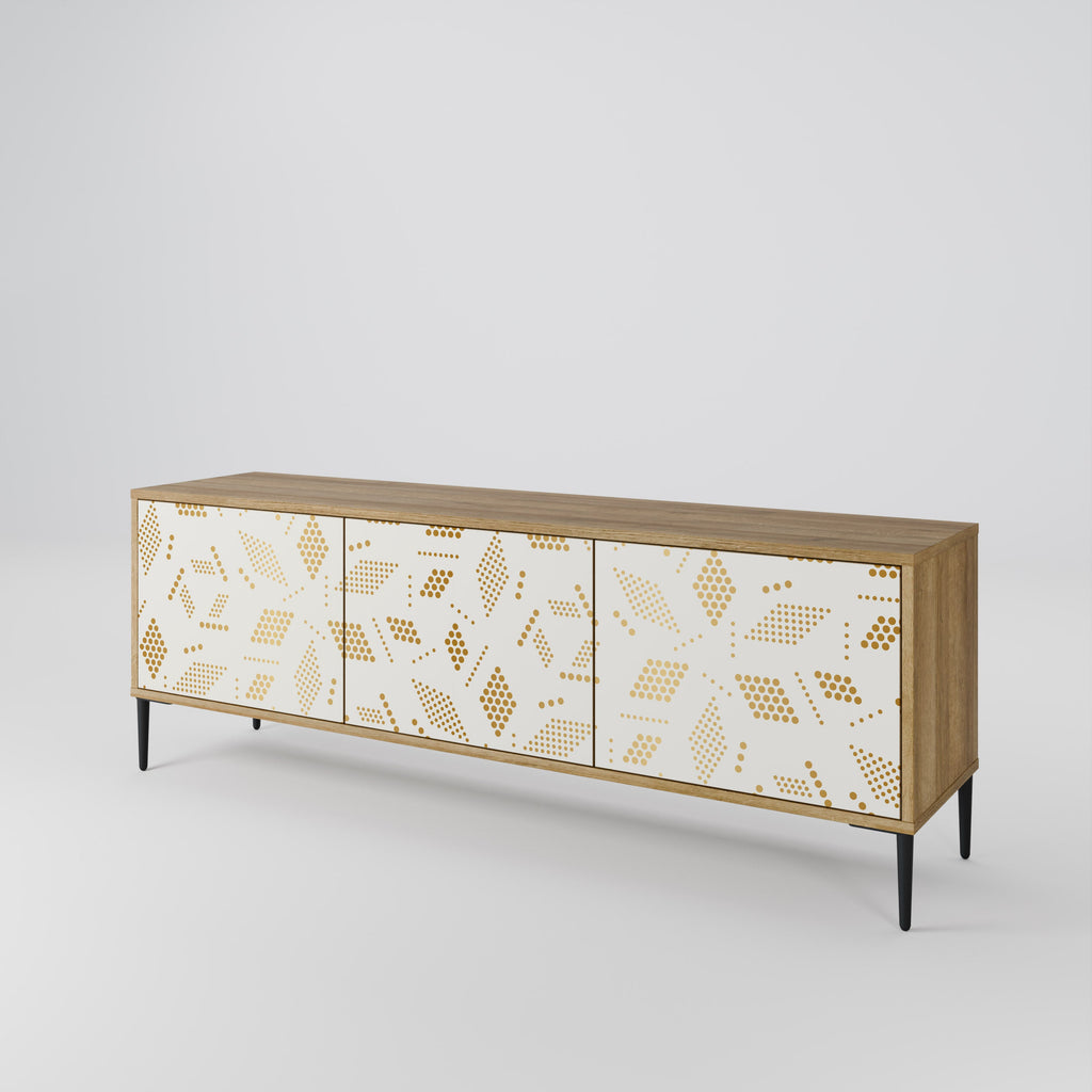 Meuble TV 3 portes SPOTTED DAZE effet chêne