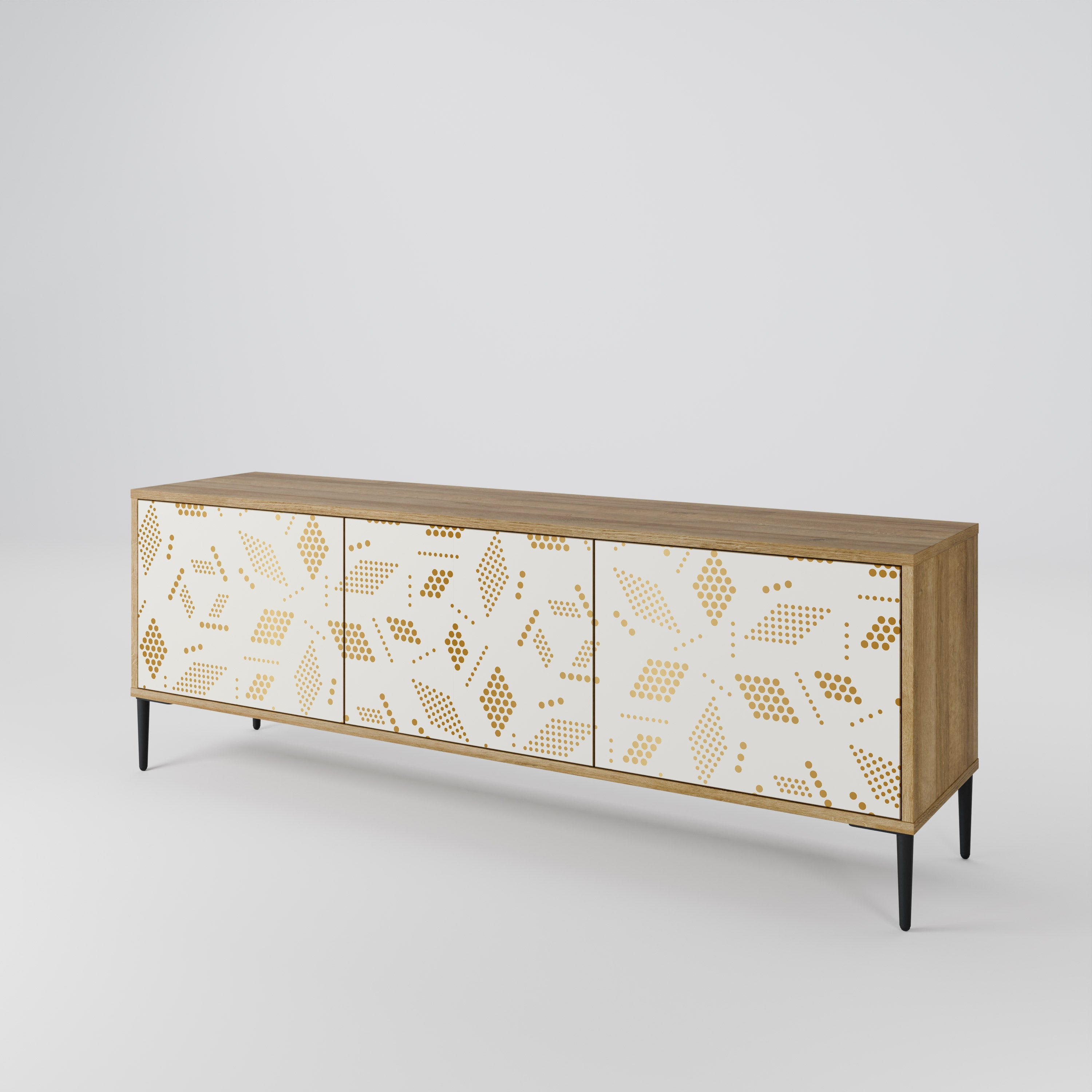 Meuble TV 3 portes SPOTTED DAZE effet chêne