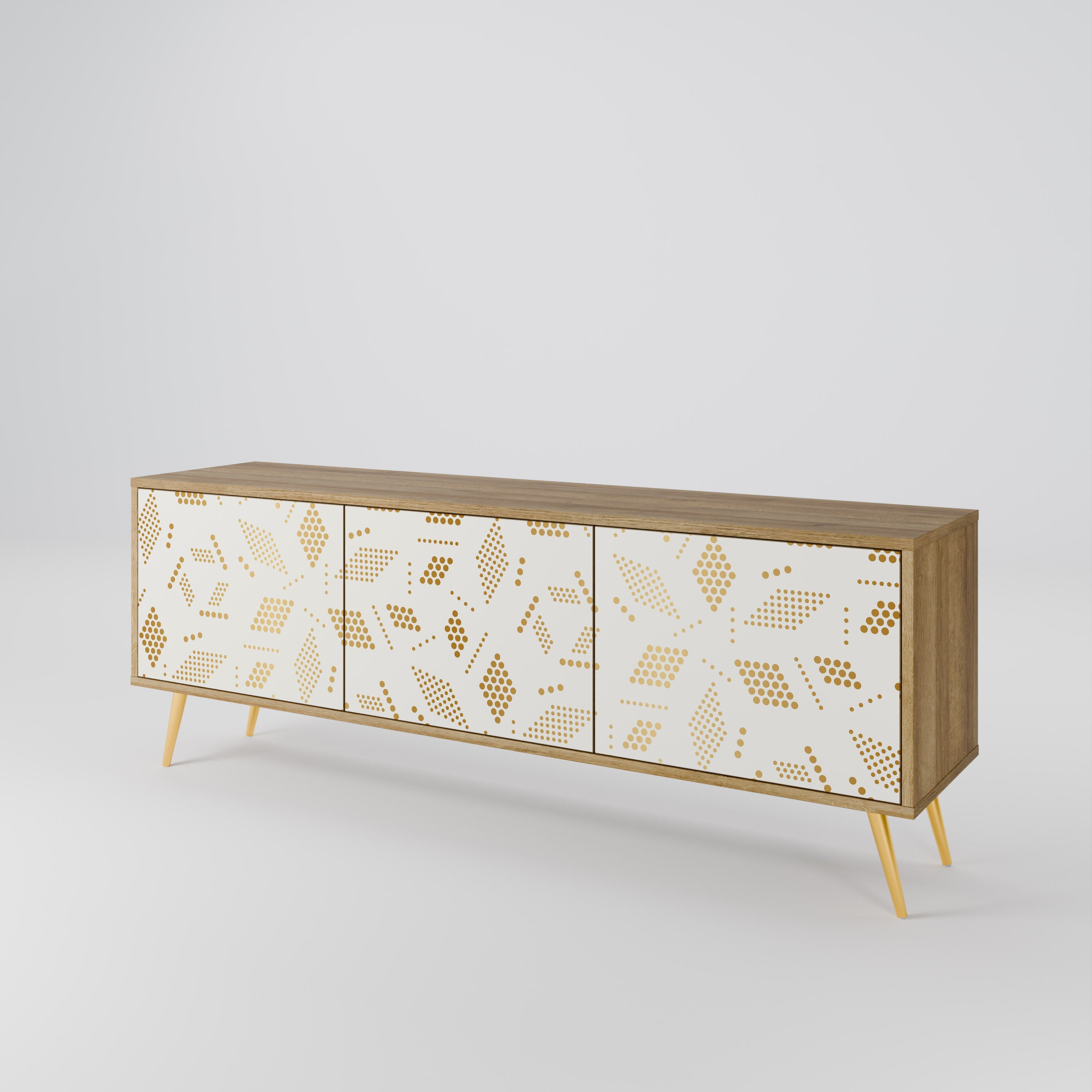 Meuble TV 3 portes SPOTTED DAZE effet chêne