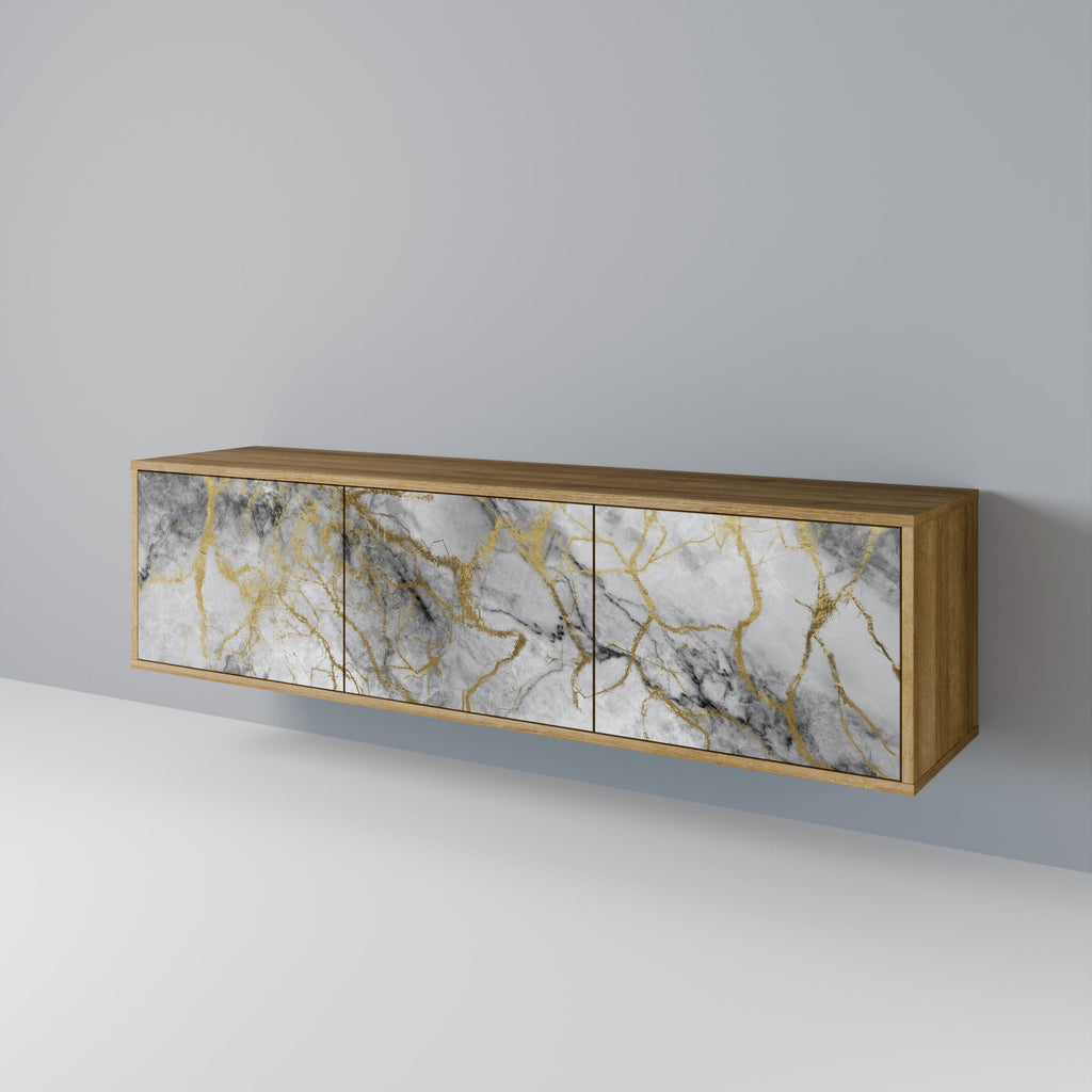 Meuble TV 3 portes TIMELESS GLIDE effet chêne