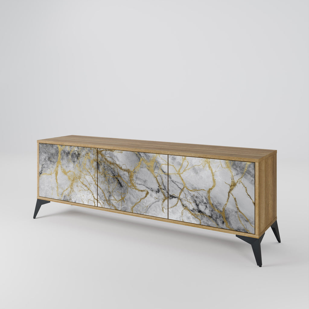 Meuble TV 3 portes TIMELESS GLIDE effet chêne