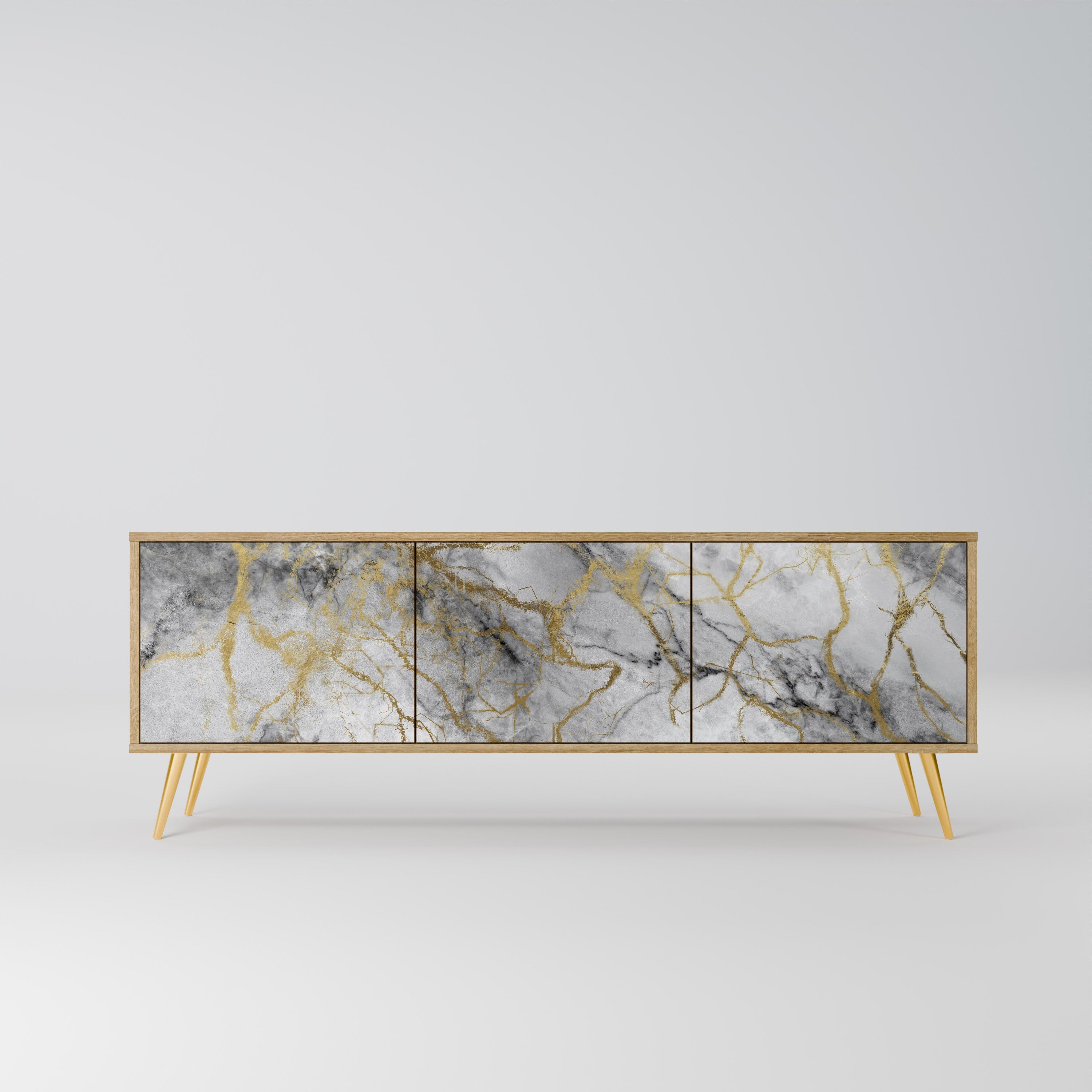 Meuble TV 3 portes TIMELESS GLIDE effet chêne