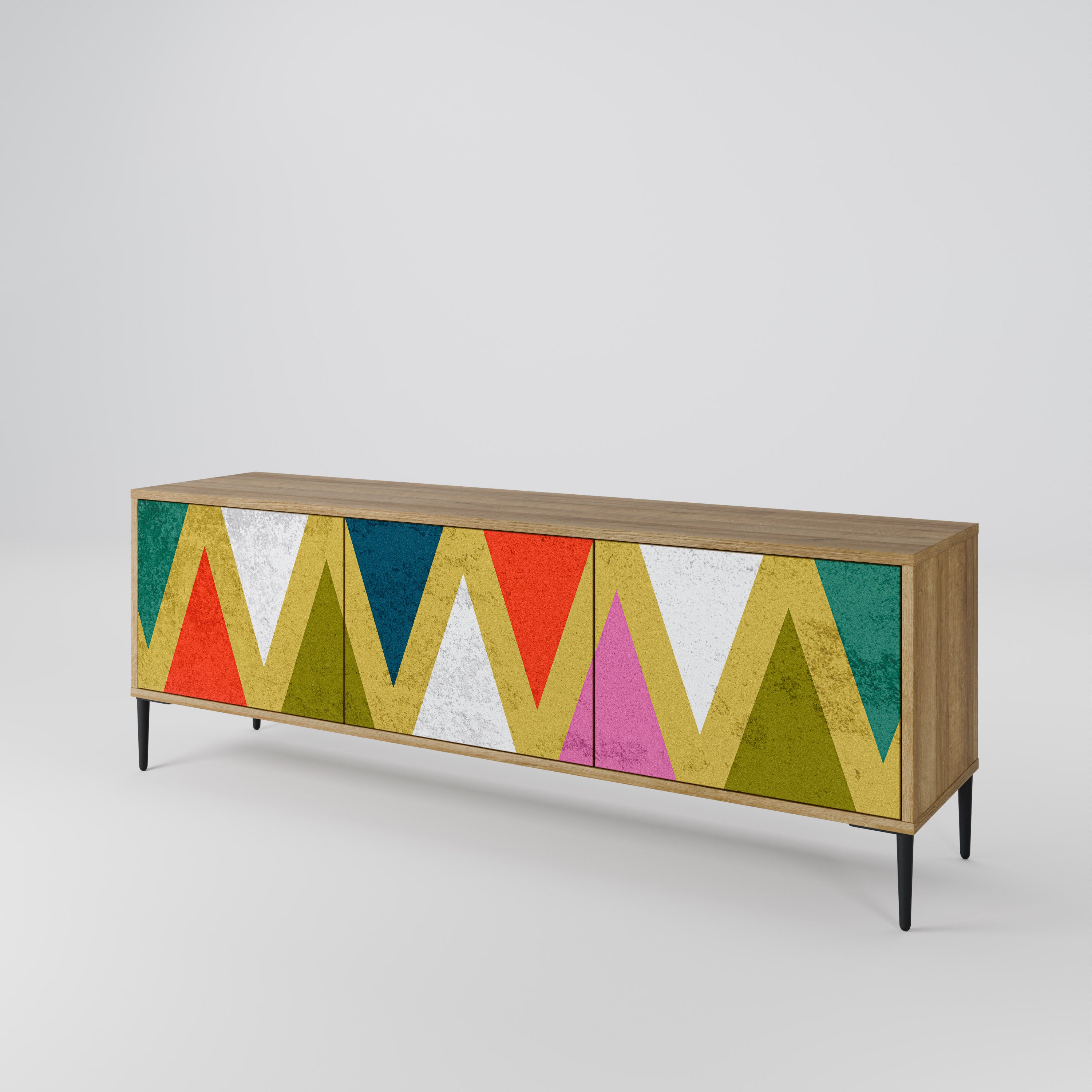 COLORFUL TRIANGLES 3-Door TV Cabinet